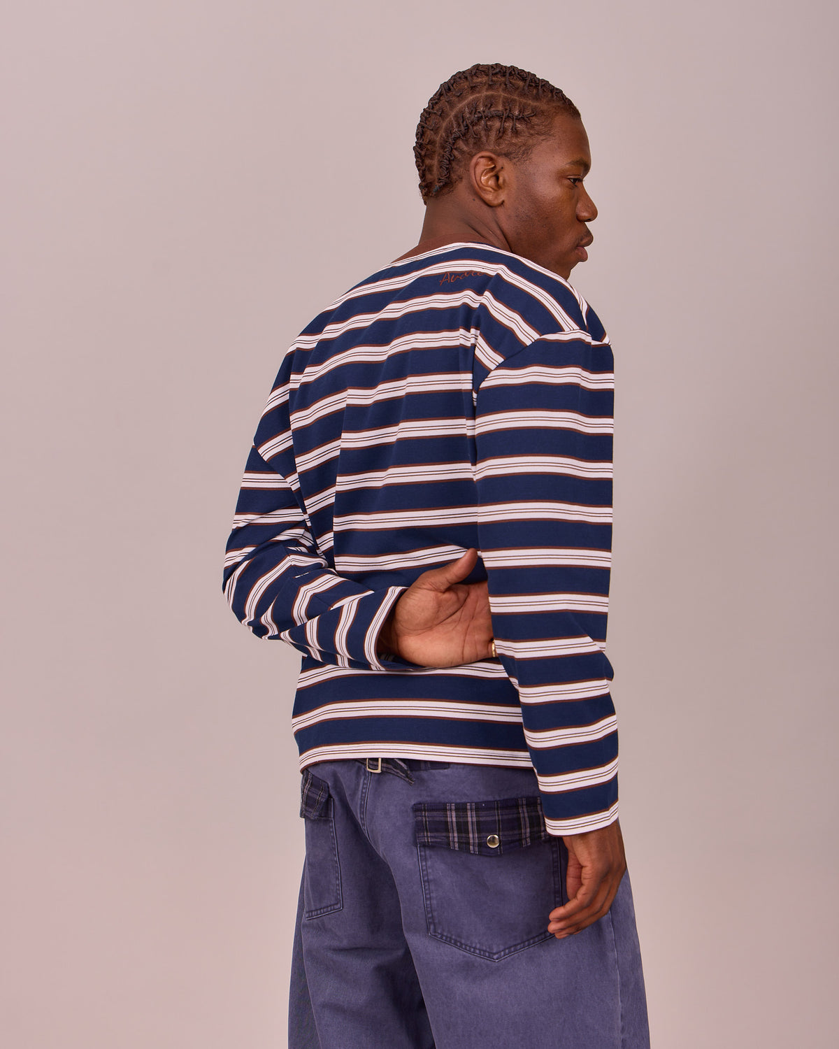 LS Classic Tee - Navy/Brown
