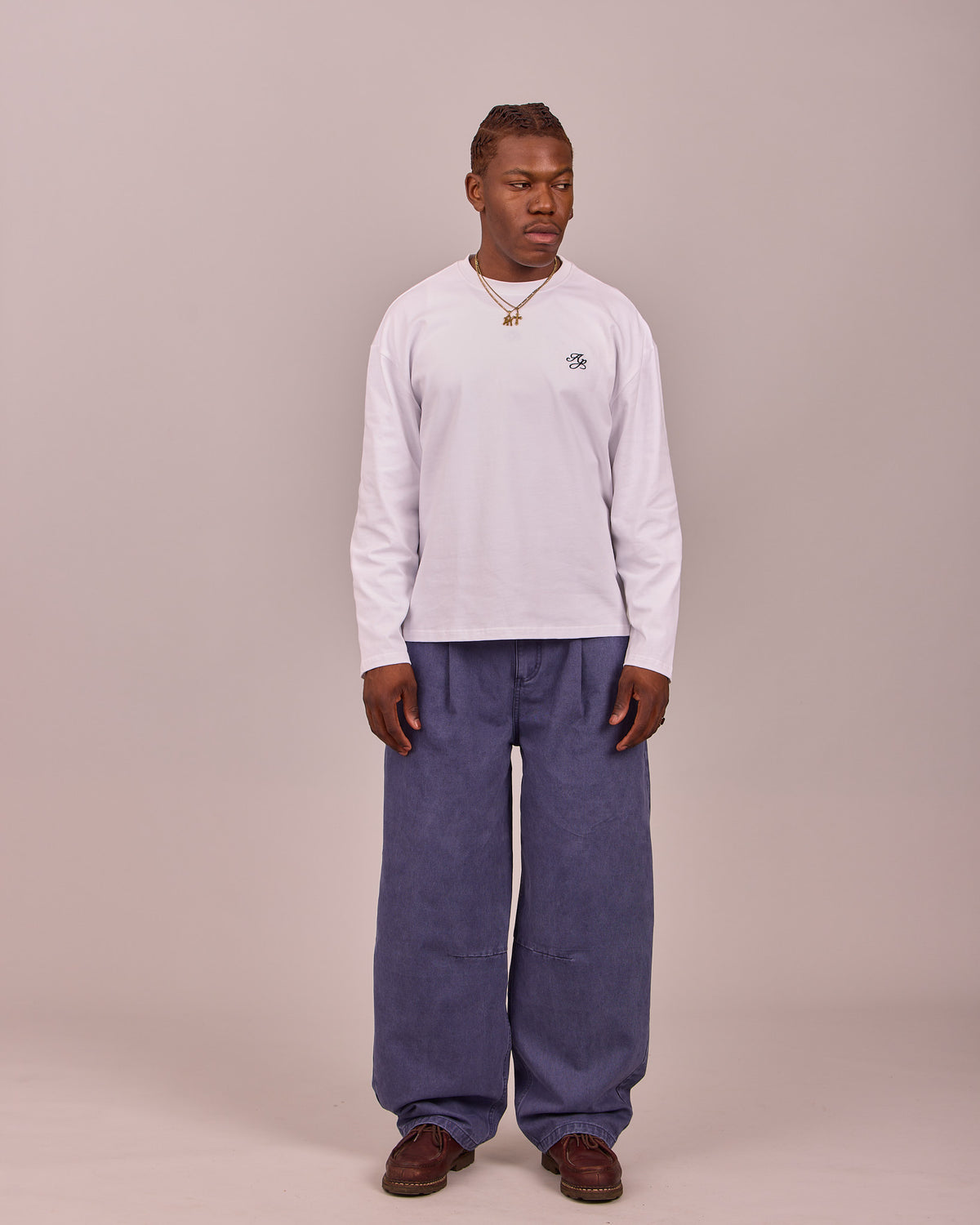 Baggy Engineered Dart Jeans - Washed Navy
