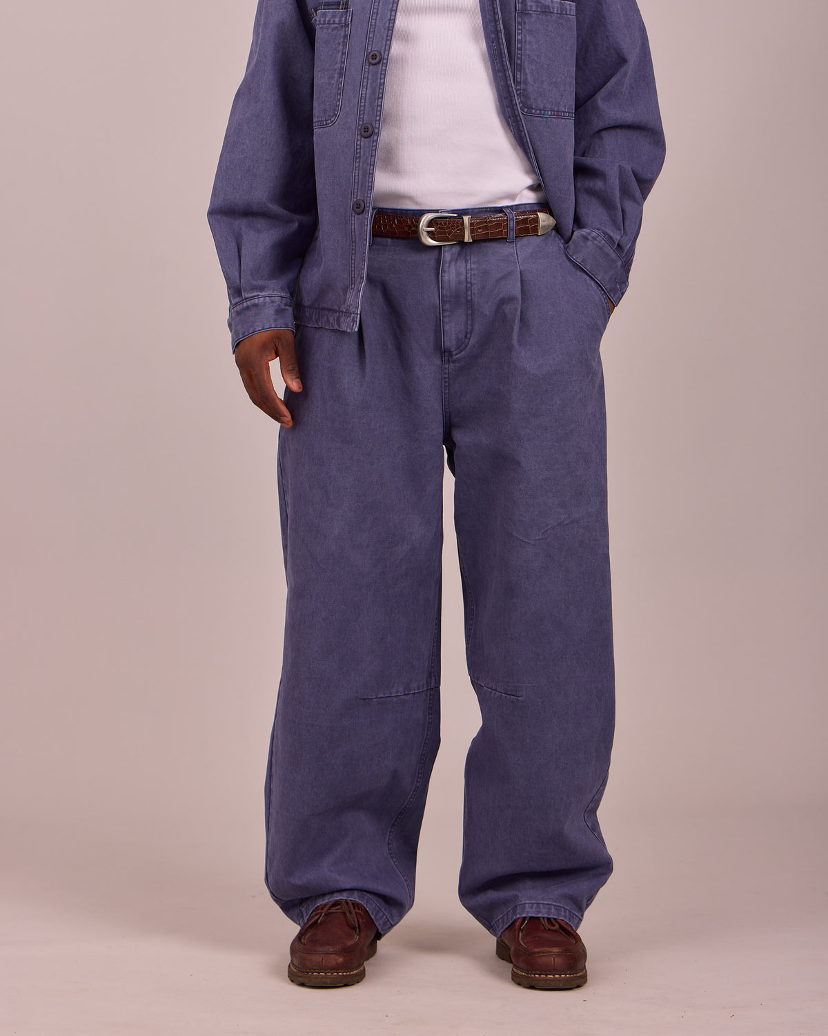 Baggy Engineered Dart Jeans - Washed Navy