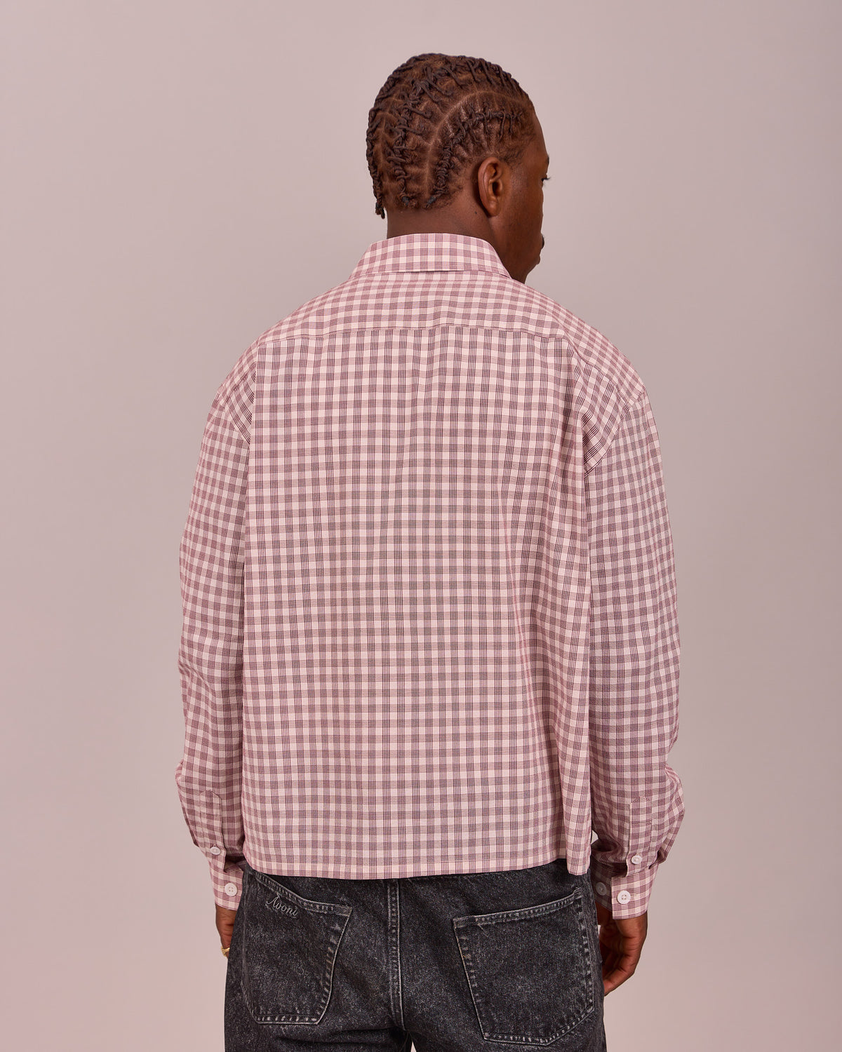 LS Checkered Shirt - Beige/Magenta