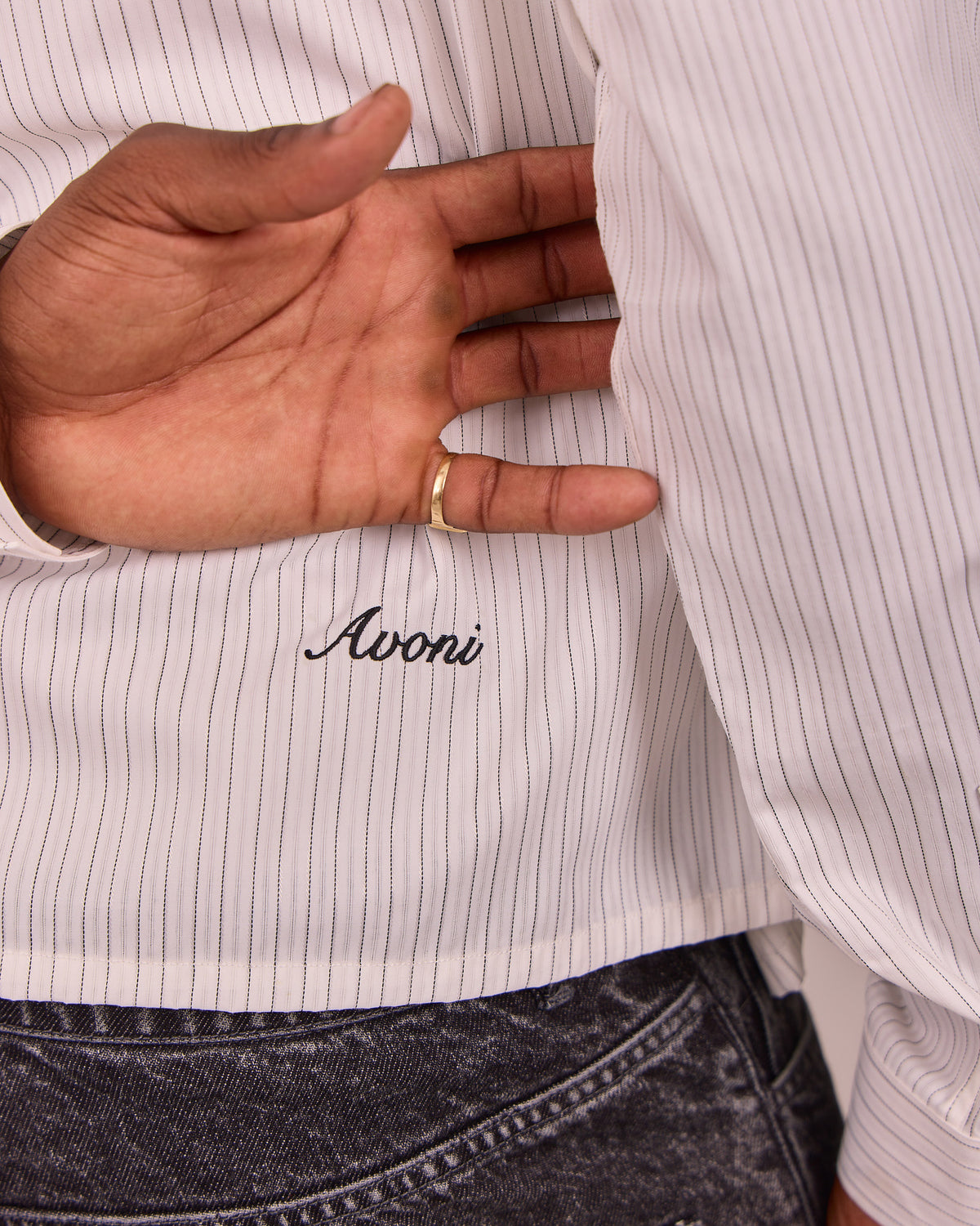 LS Striped Shirt - White