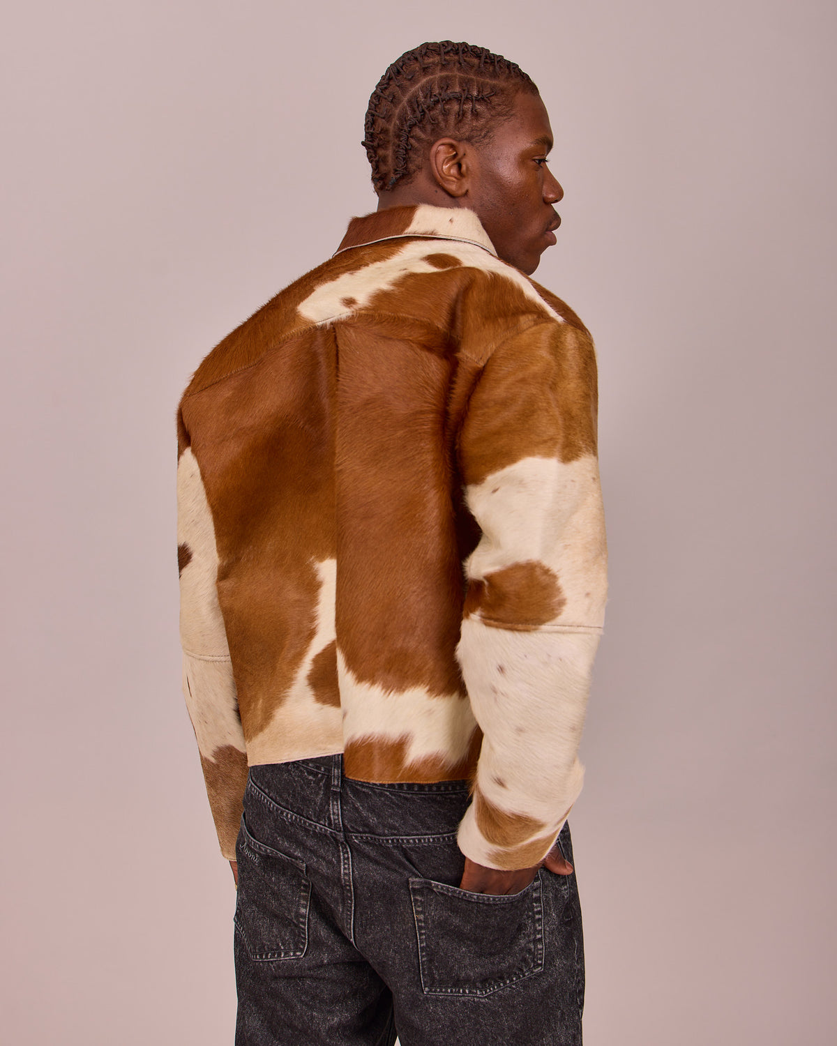 Cow Leather Jacket - Cow Hair