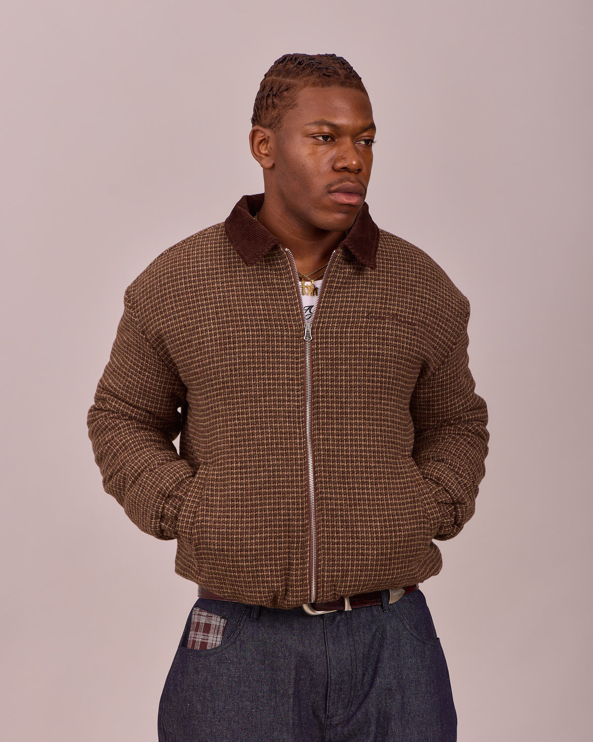 Checkered Bomber Jacket