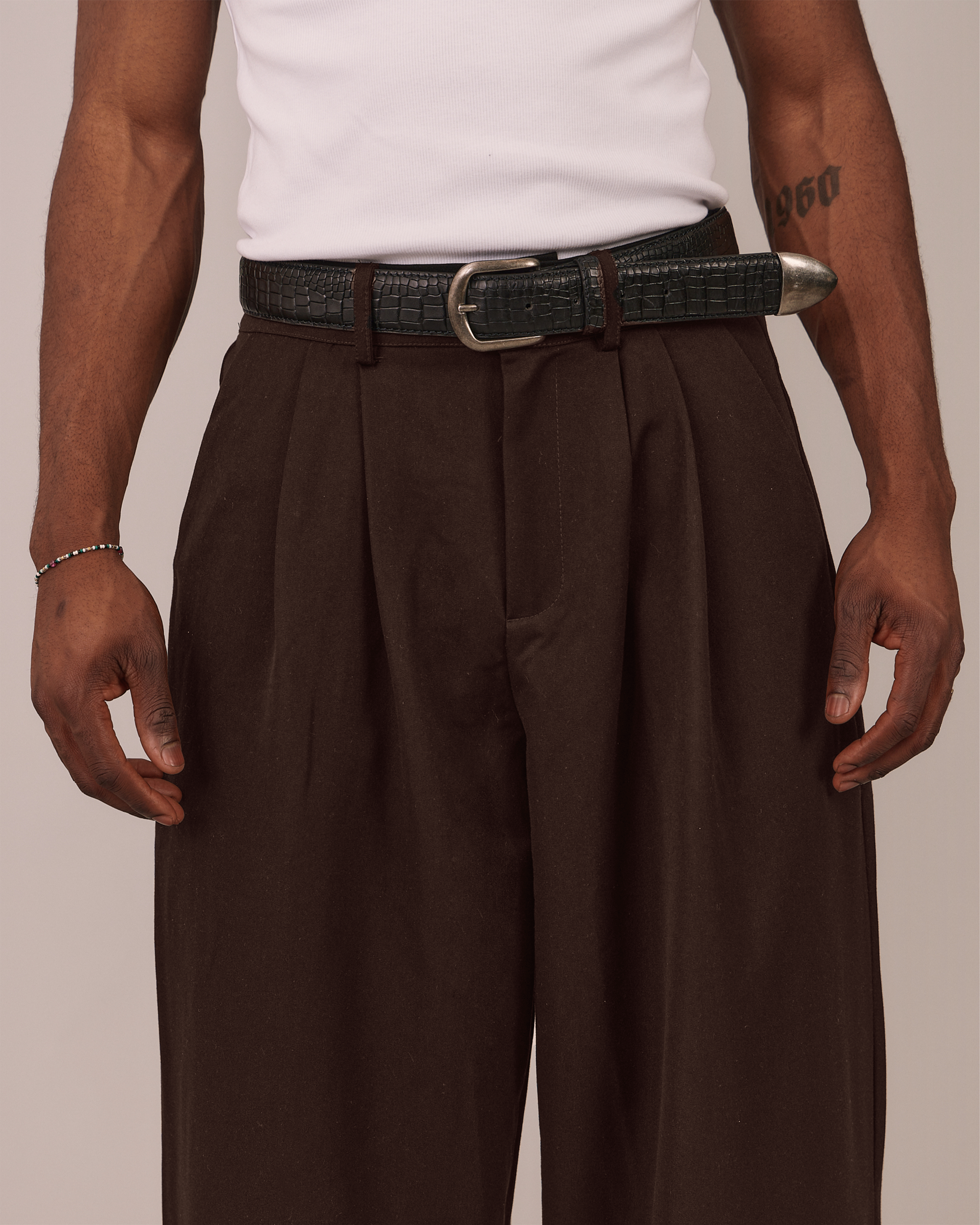 Relaxed Suit Pants - Brown