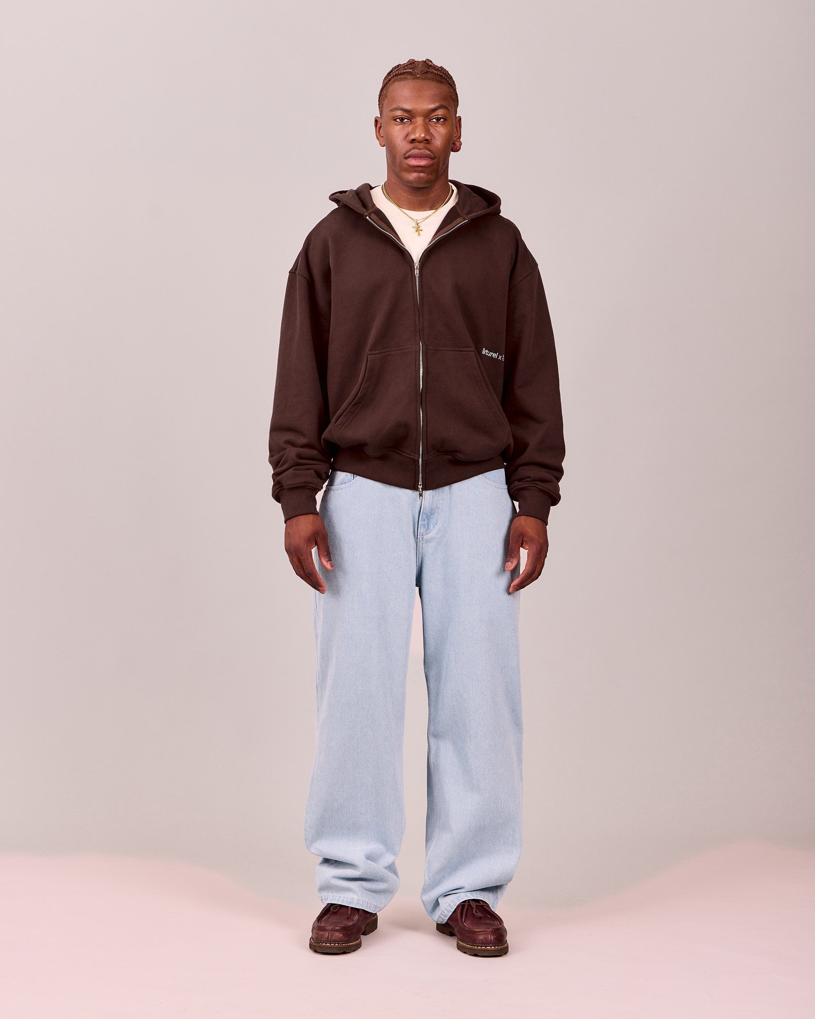 Silent Club Zip Hoodie - Coffee Bean