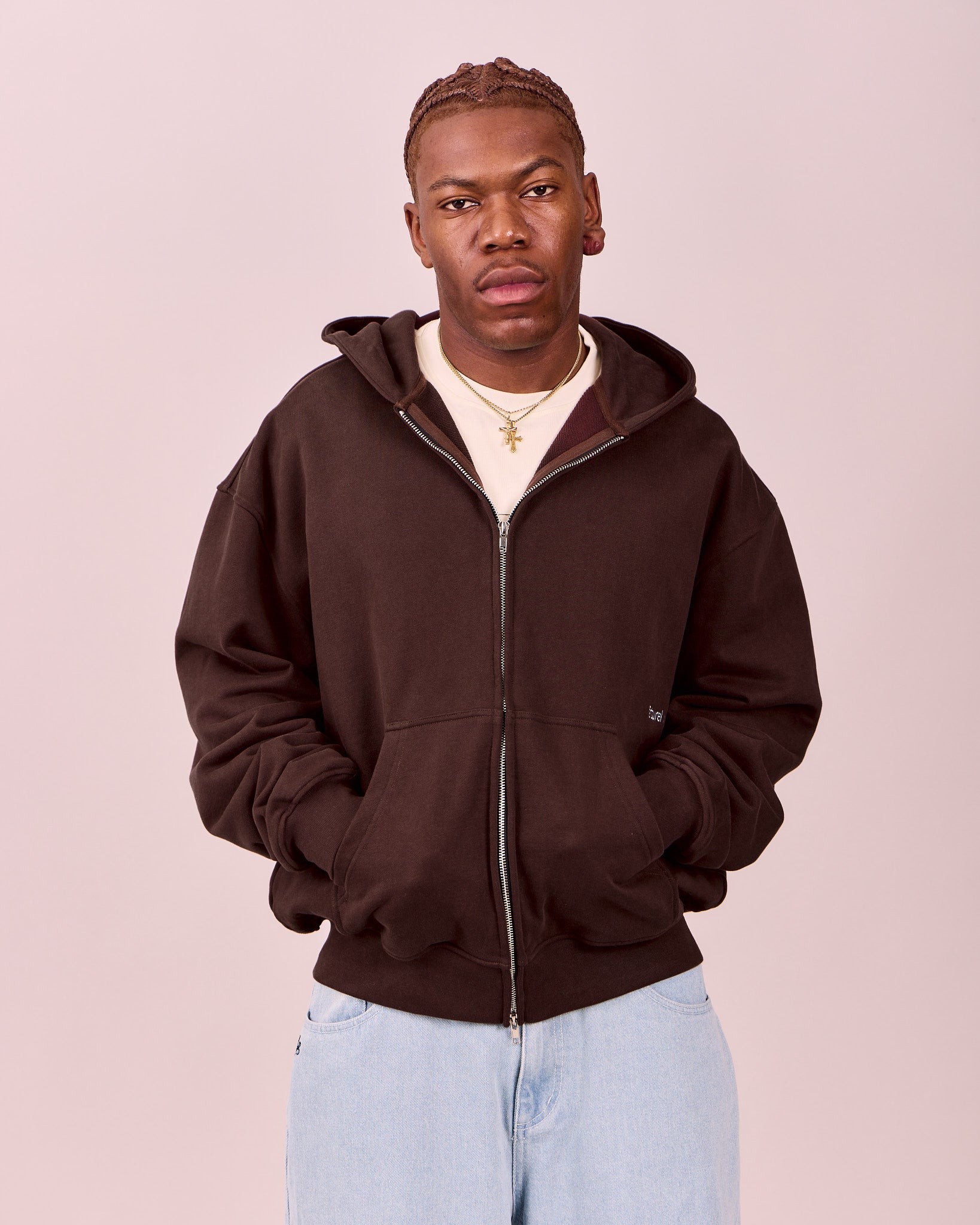 Silent Club Zip Hoodie - Coffee Bean