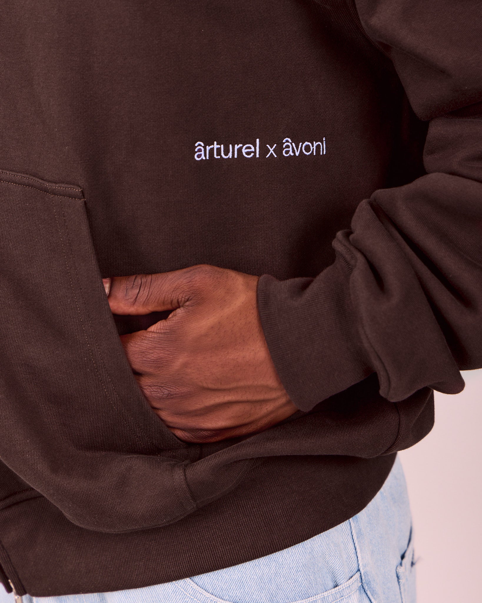 Silent Club Zip Hoodie - Coffee Bean