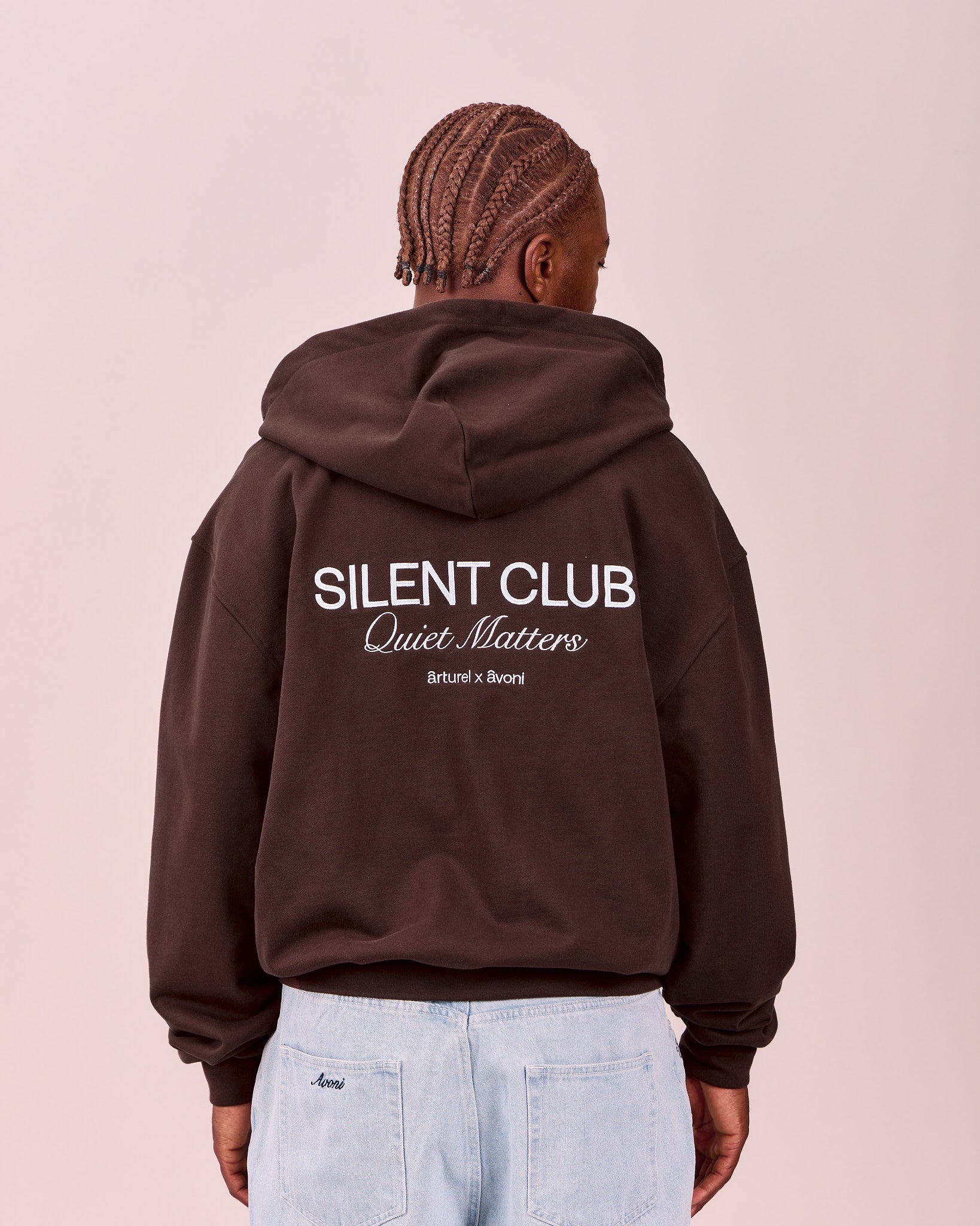 Silent Club Zip Hoodie - Coffee Bean