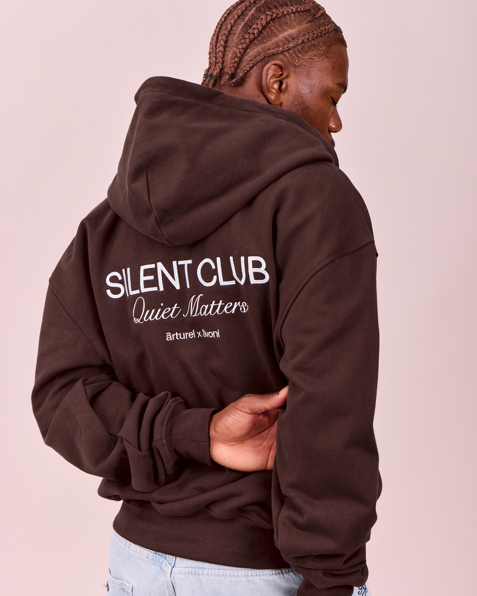 Silent Club Zip Hoodie - Coffee Bean