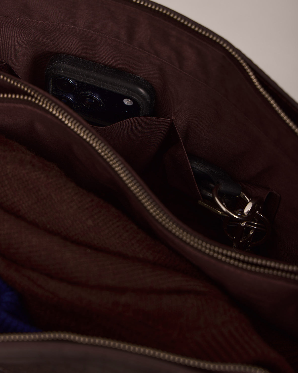 High Gloss Leather Bag - Brown Croc