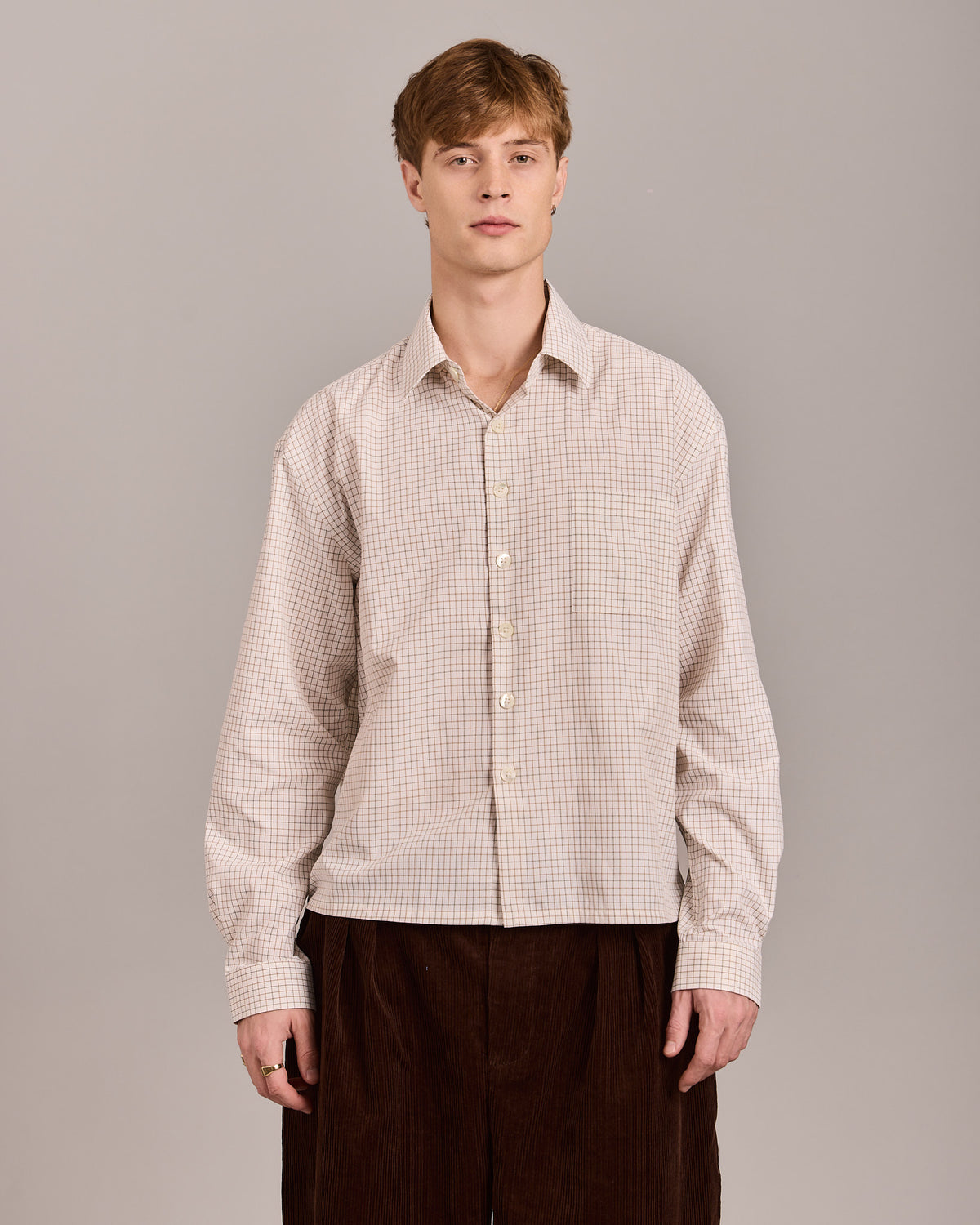 LS Checkered Shirt - Brown/Green