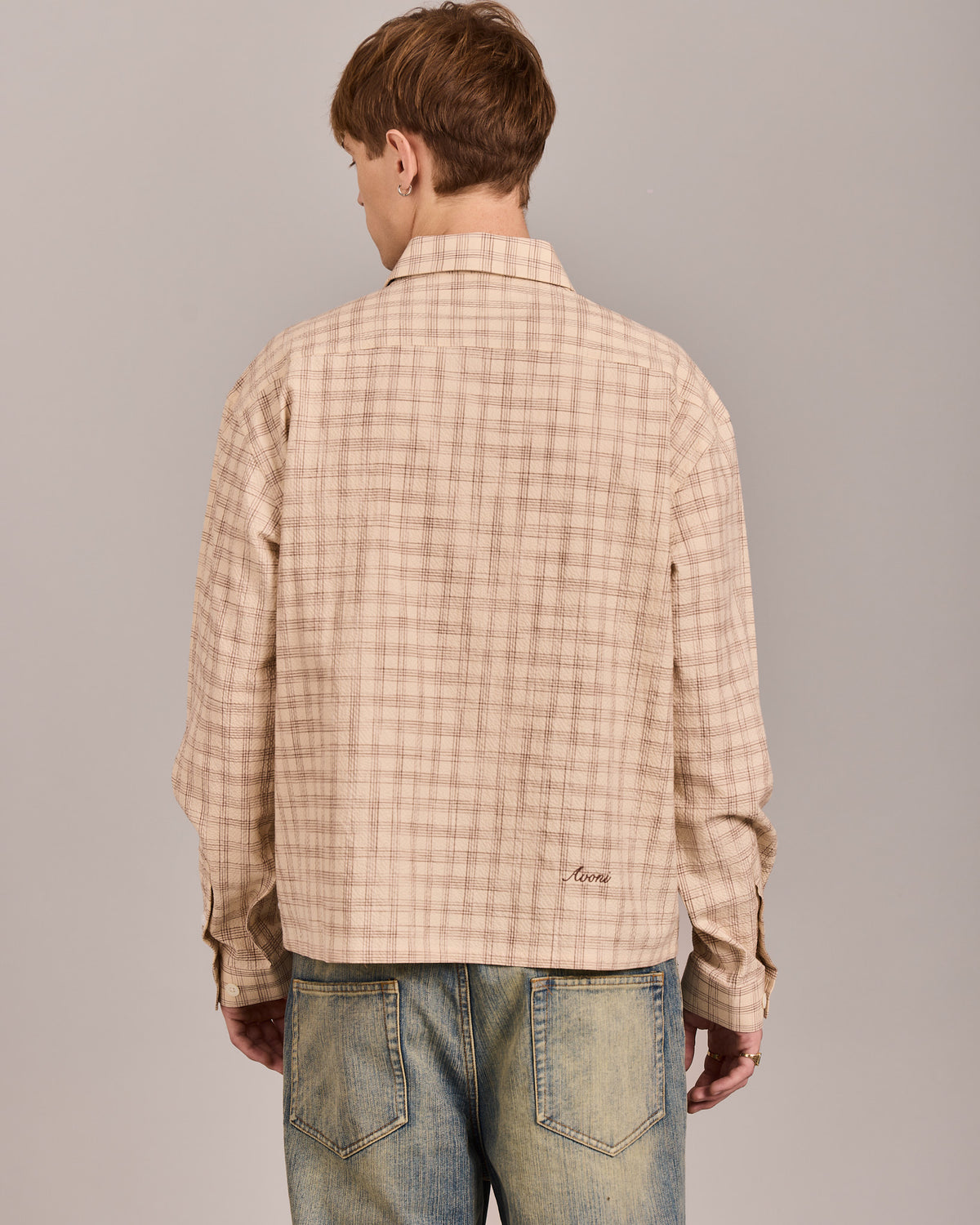 LS Checkered Shirt - Beige
