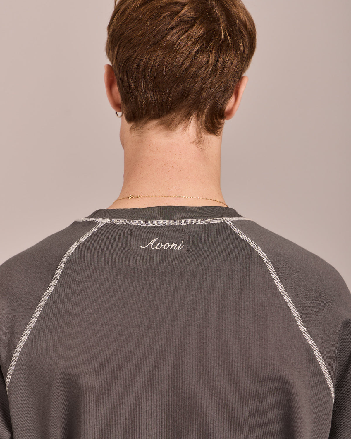 LS Classic Flatlock Tee - Brown/Marshmallow