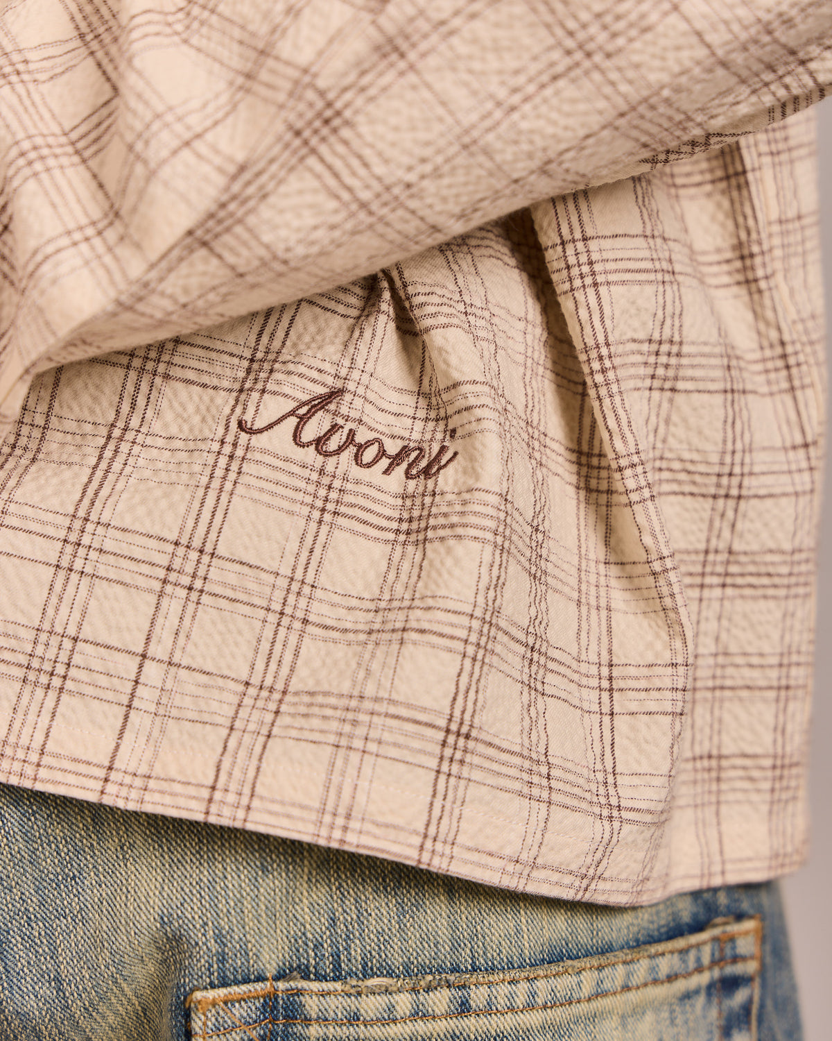 LS Checkered Shirt - Beige