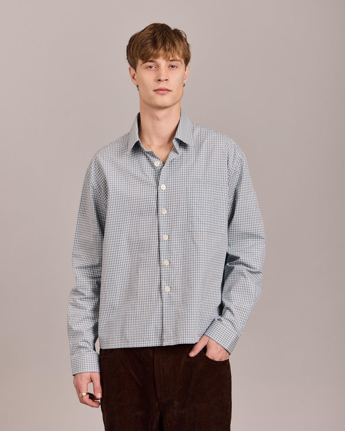 LS Checkered Shirt - Teal