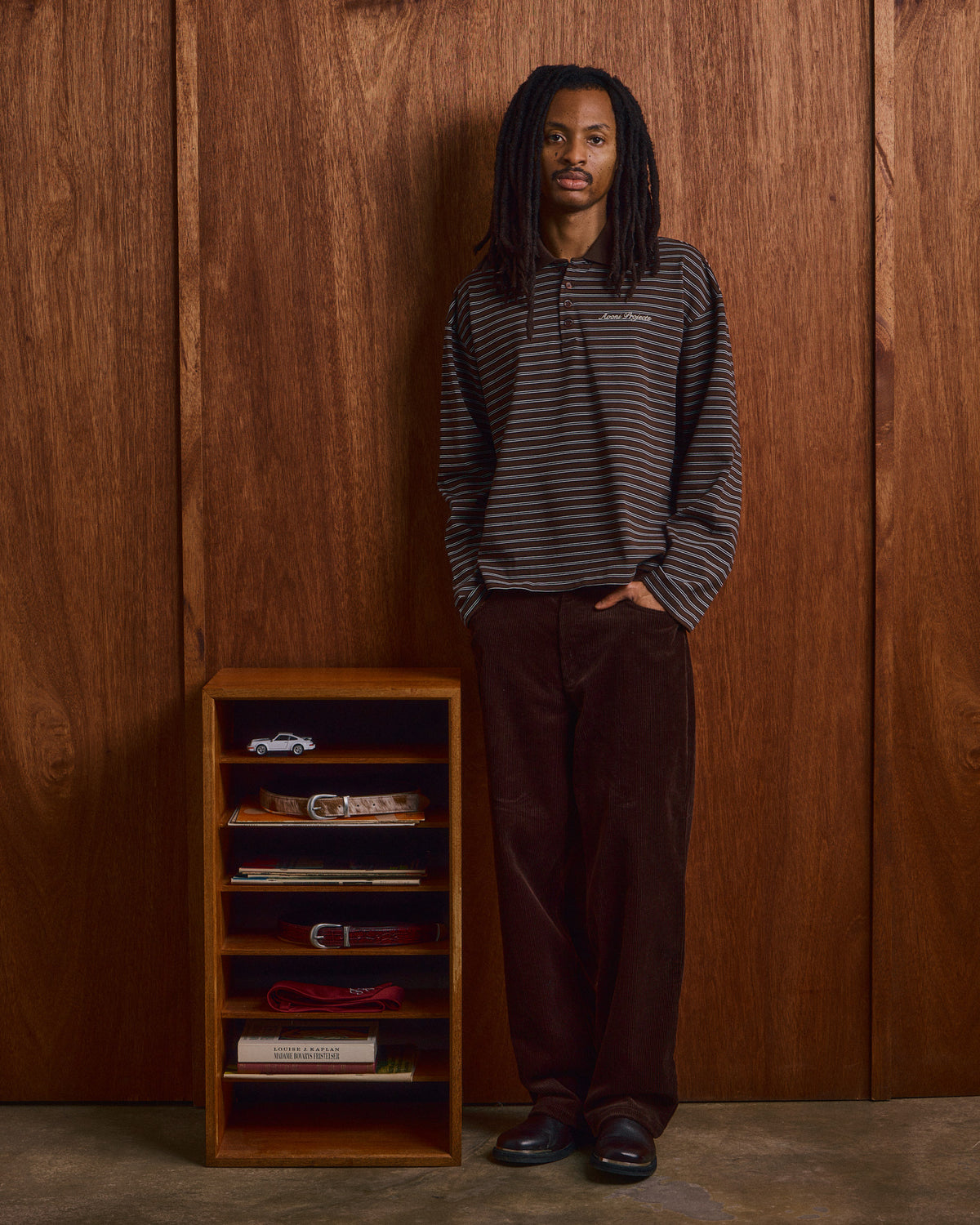 Straight Corduroy Pants - Brown