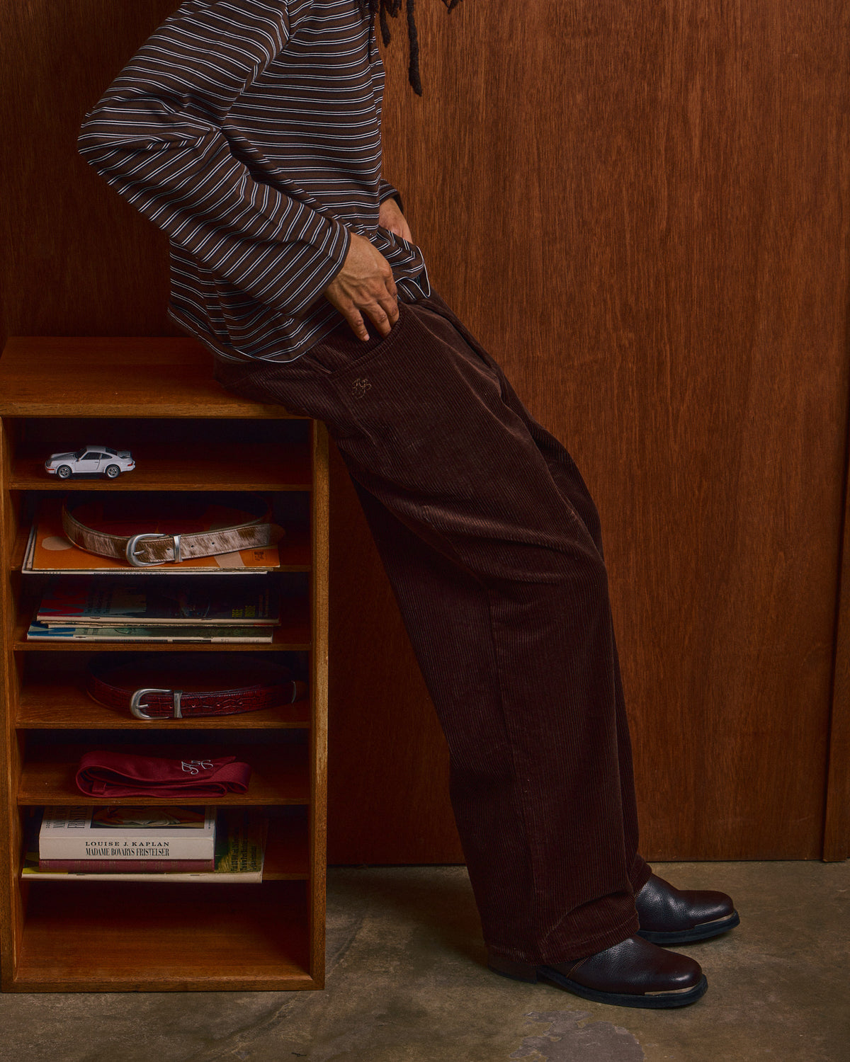 Straight Corduroy Pants - Brown