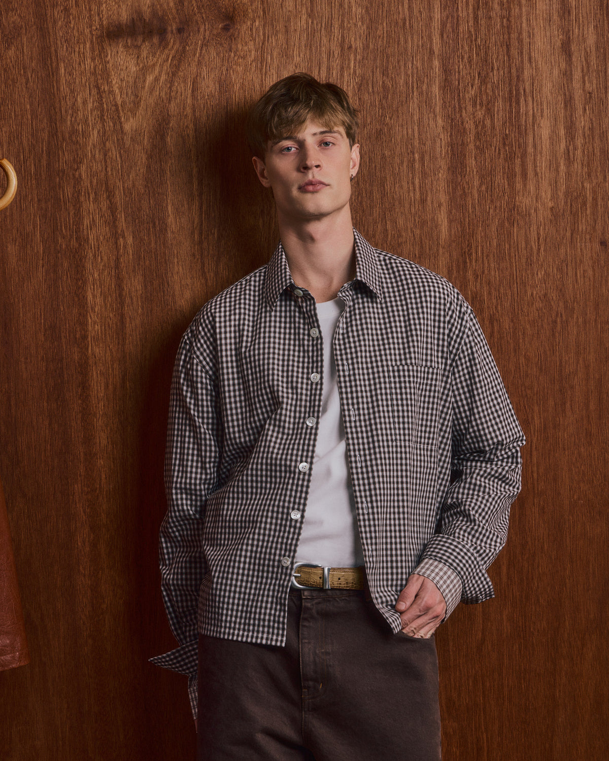 LS Checkered Shirt - Black/Brown