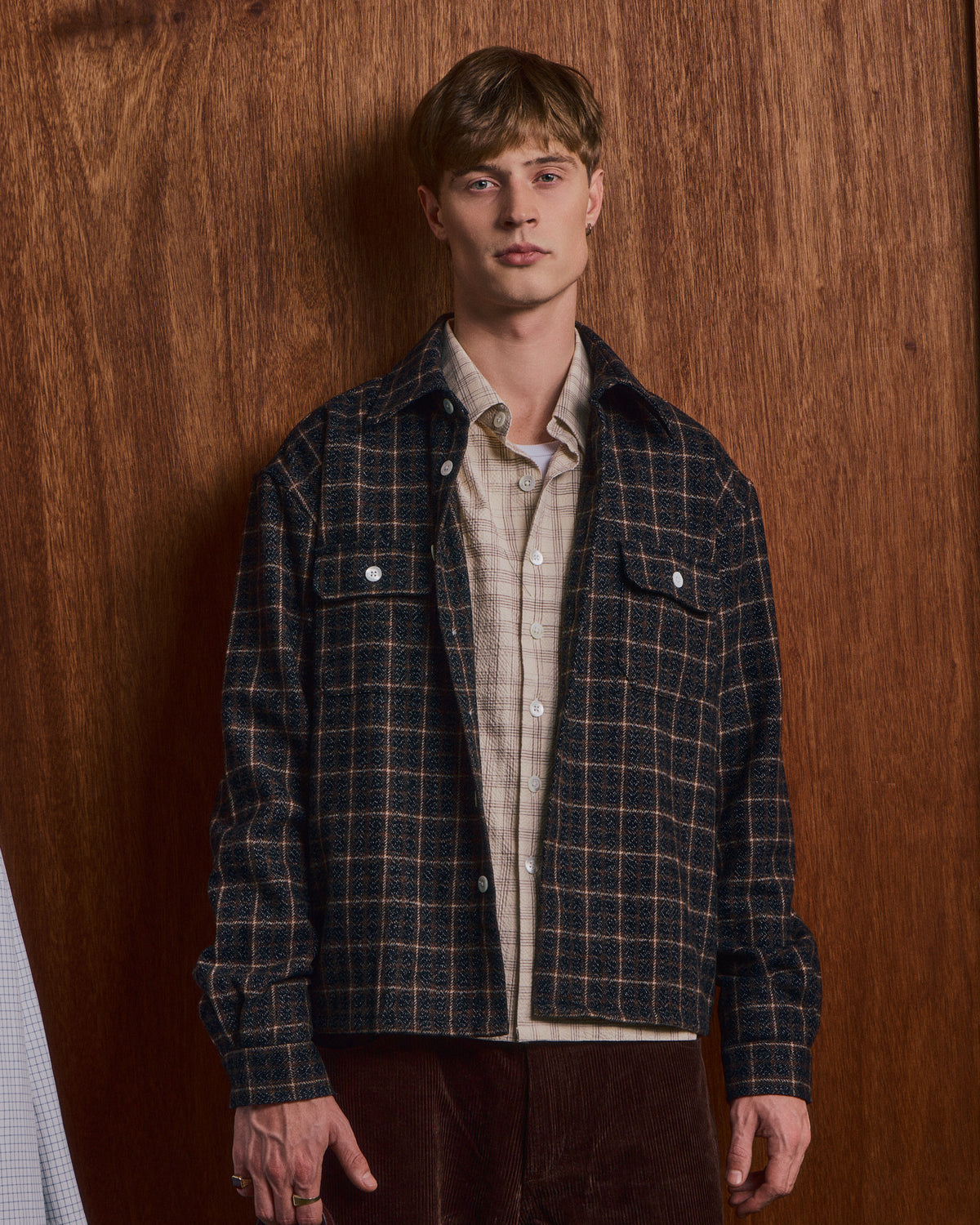 LS Checkered Overshirt - Brown Check