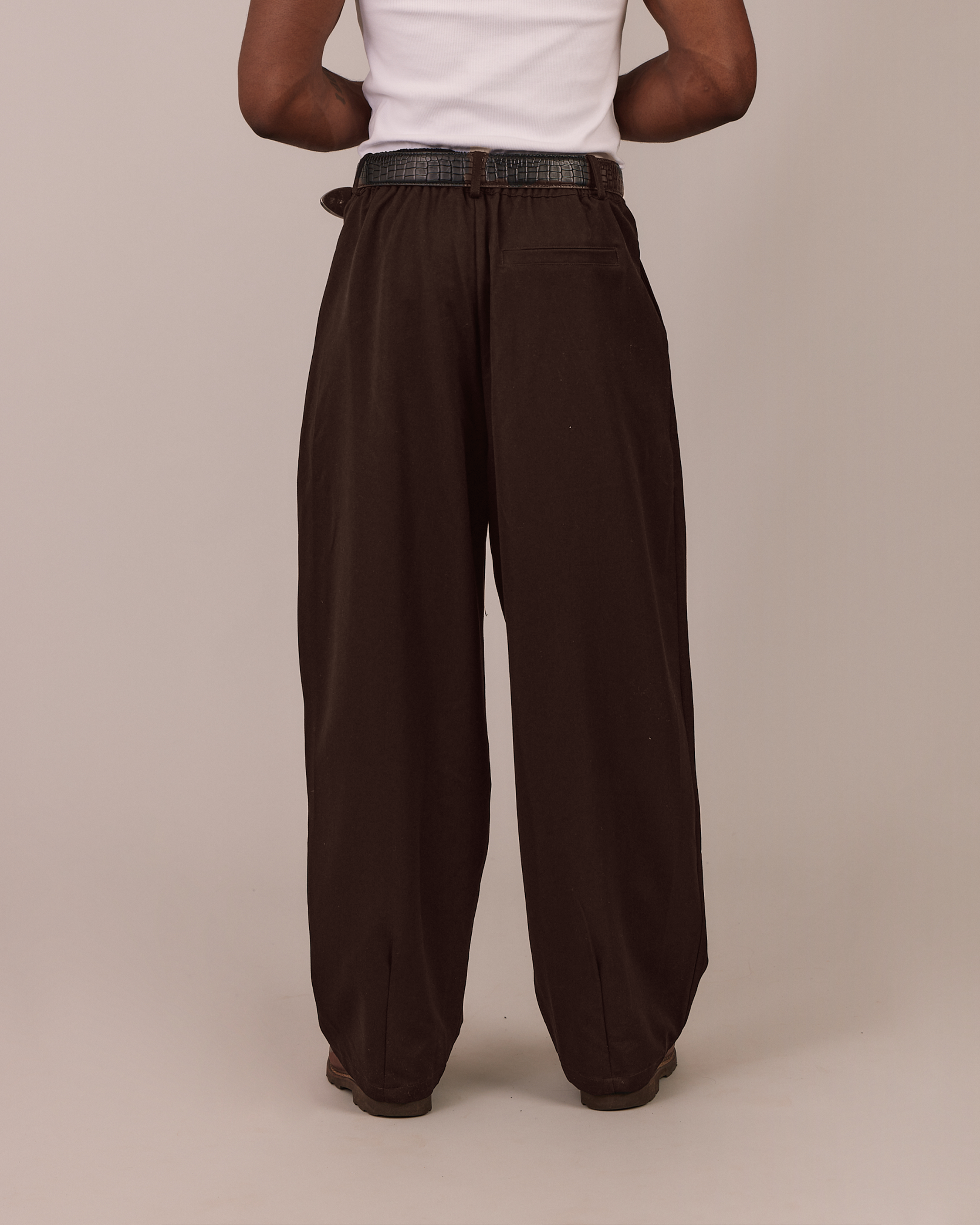 Relaxed Suit Pants - Brown