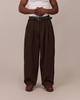 Relaxed Suit Pants - Brown