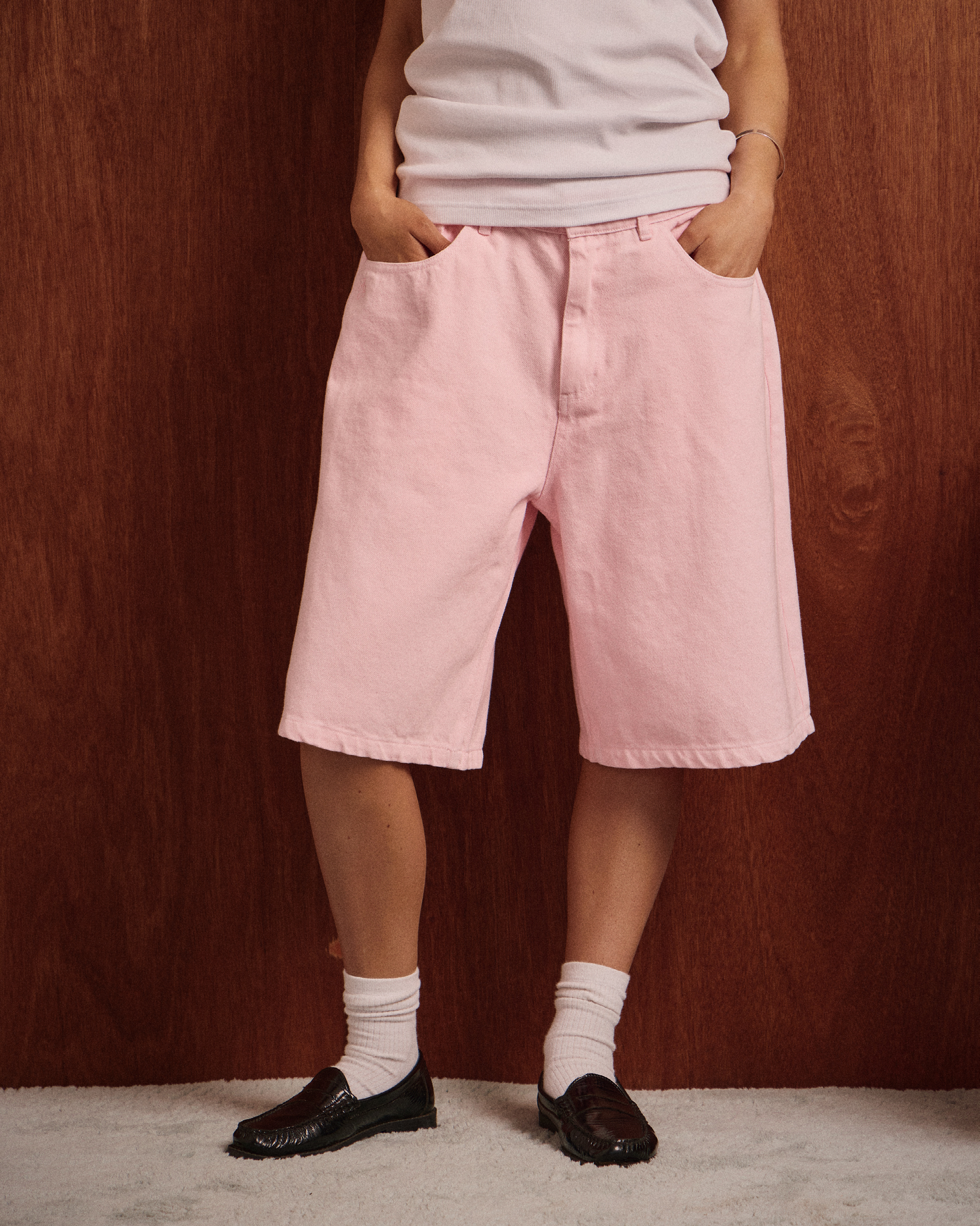 Baggy Canvas Jorts - Pink