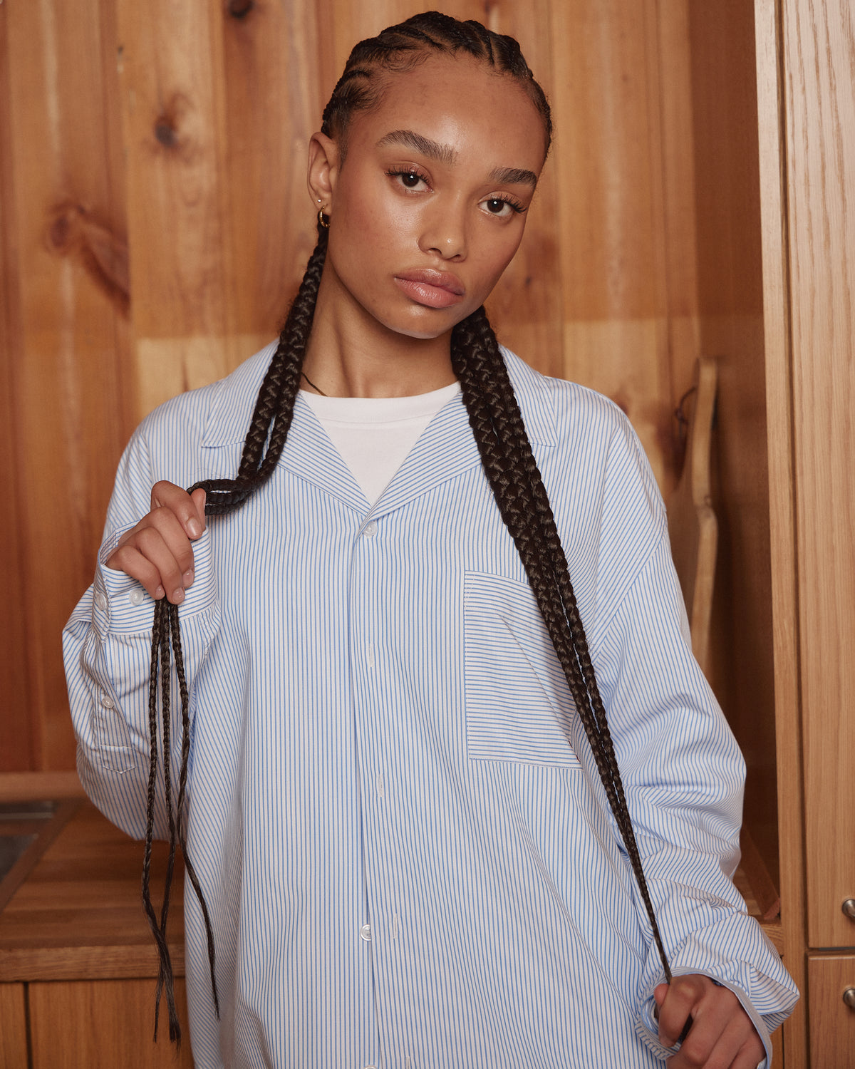 LS Striped Essential Shirt - Blue/White