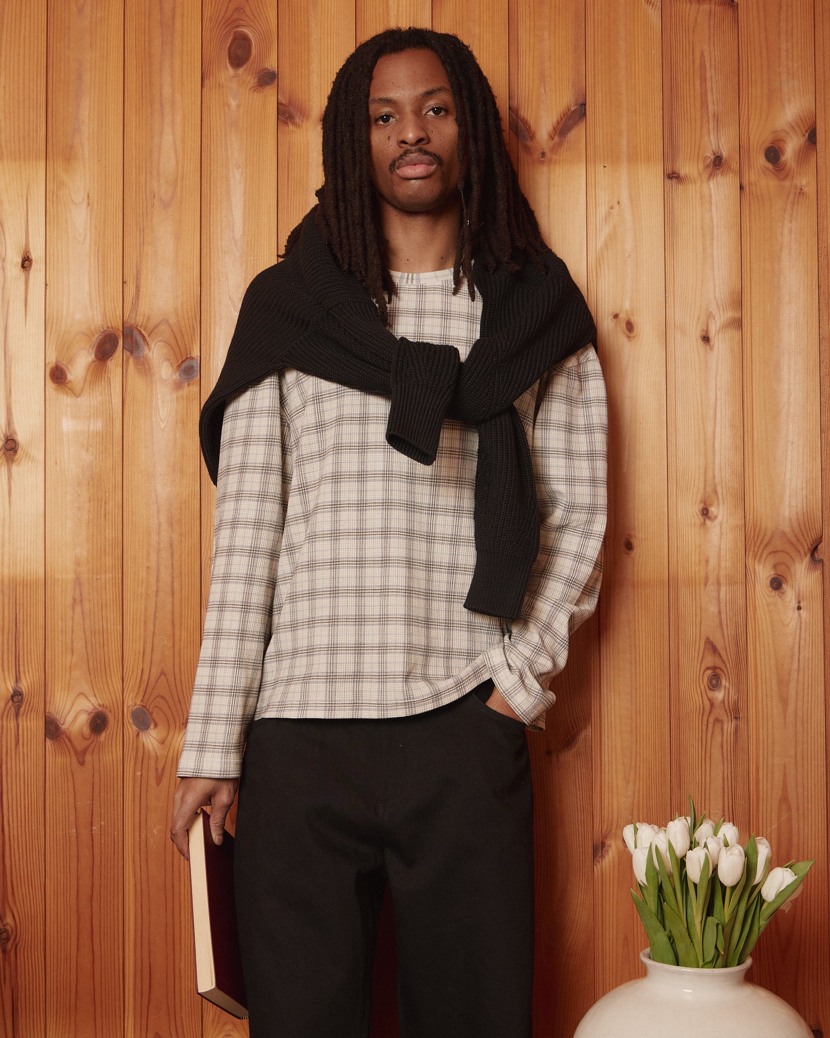 Classic LS Waffle Tee - Blue Check – Avoni Projects