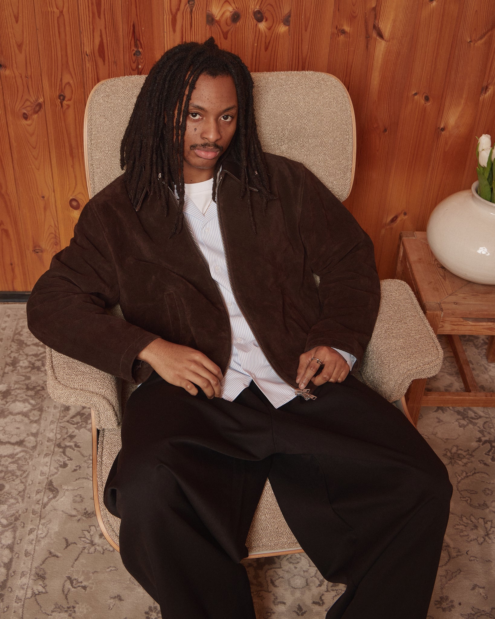 Suede Jacket - Dark Brown – Avoni Projects