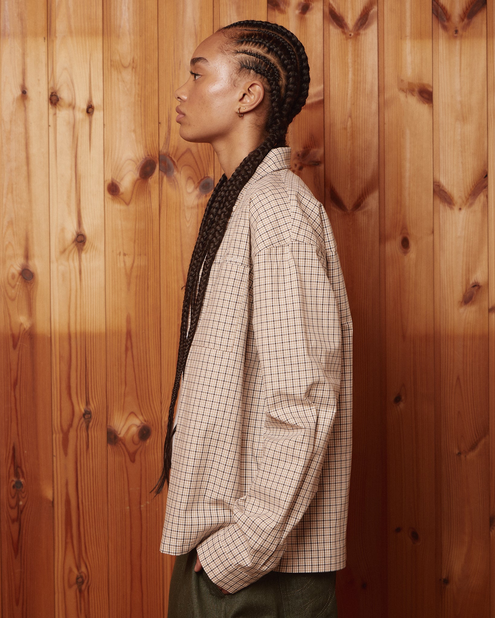 トップス butcher products gingko shirt brown L-S LS Checkered Shirt - Brown – Avoni Projects