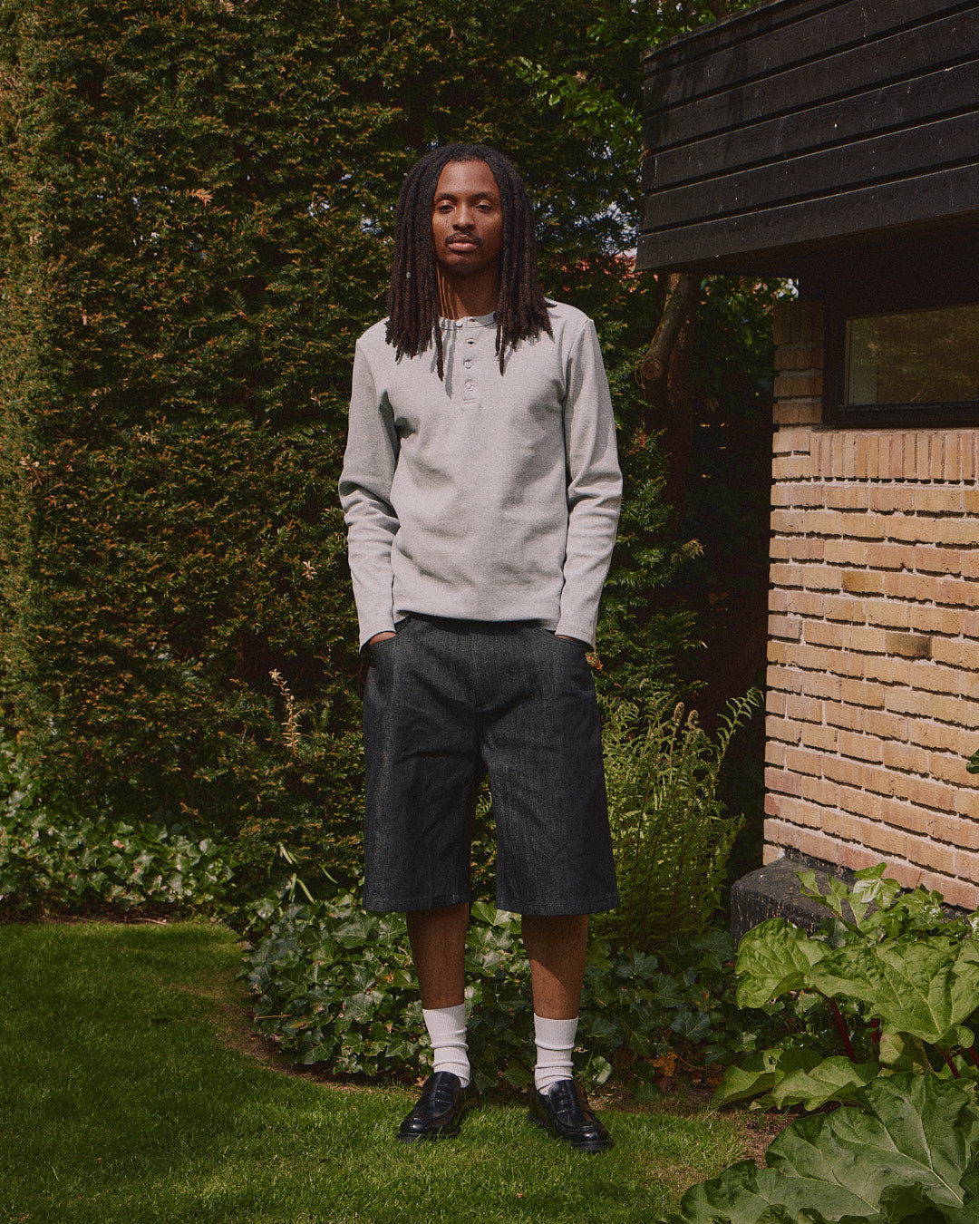 Baggy Slub Selvedge Jorts - Black