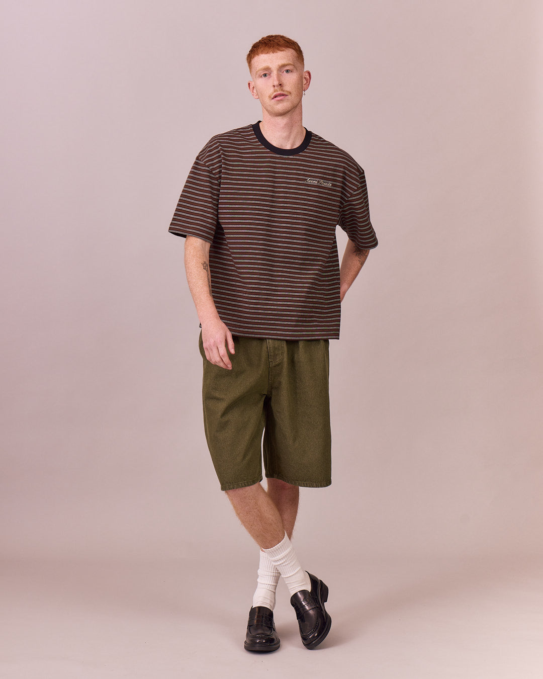 Baggy Pleated Jorts - Green