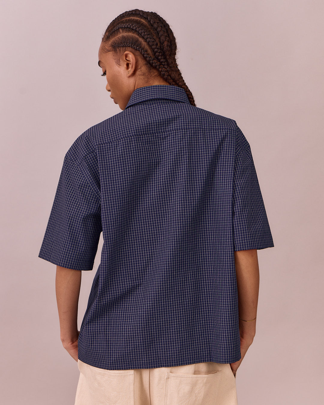 SS Checkered Shirt - Navy/White