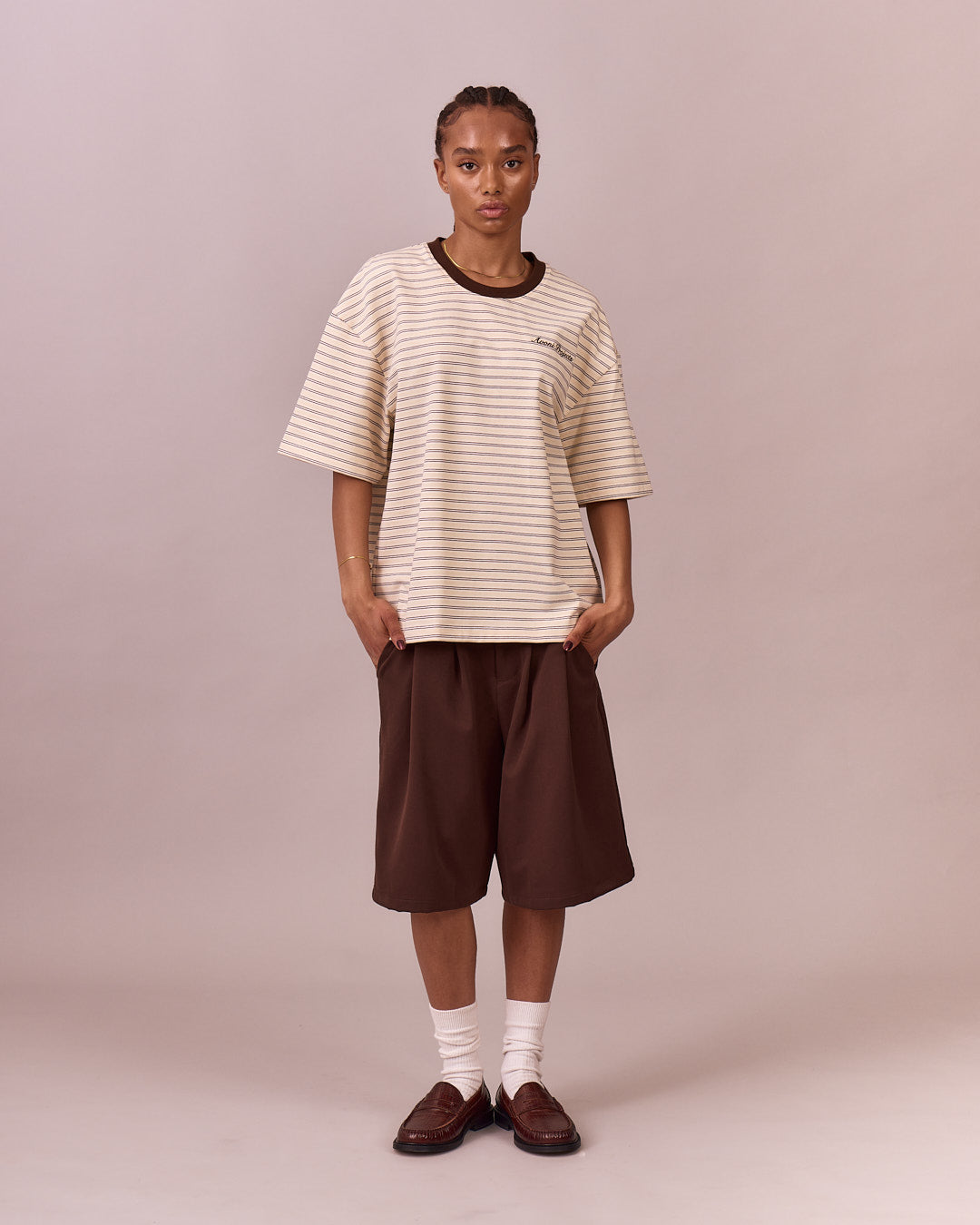 Boxy SS Tee - Butteryellow Stripe