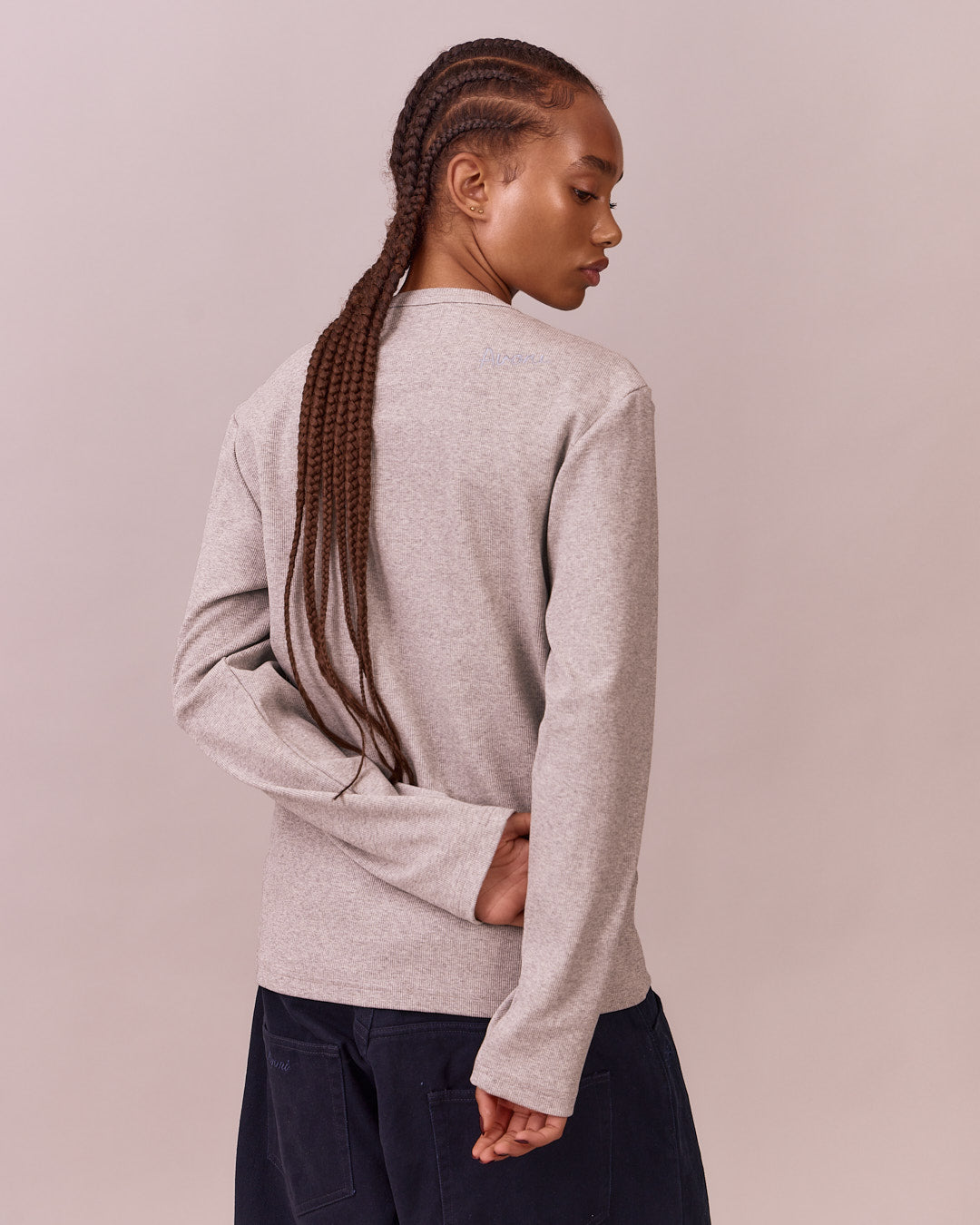 LS Henley Shirt - Grey