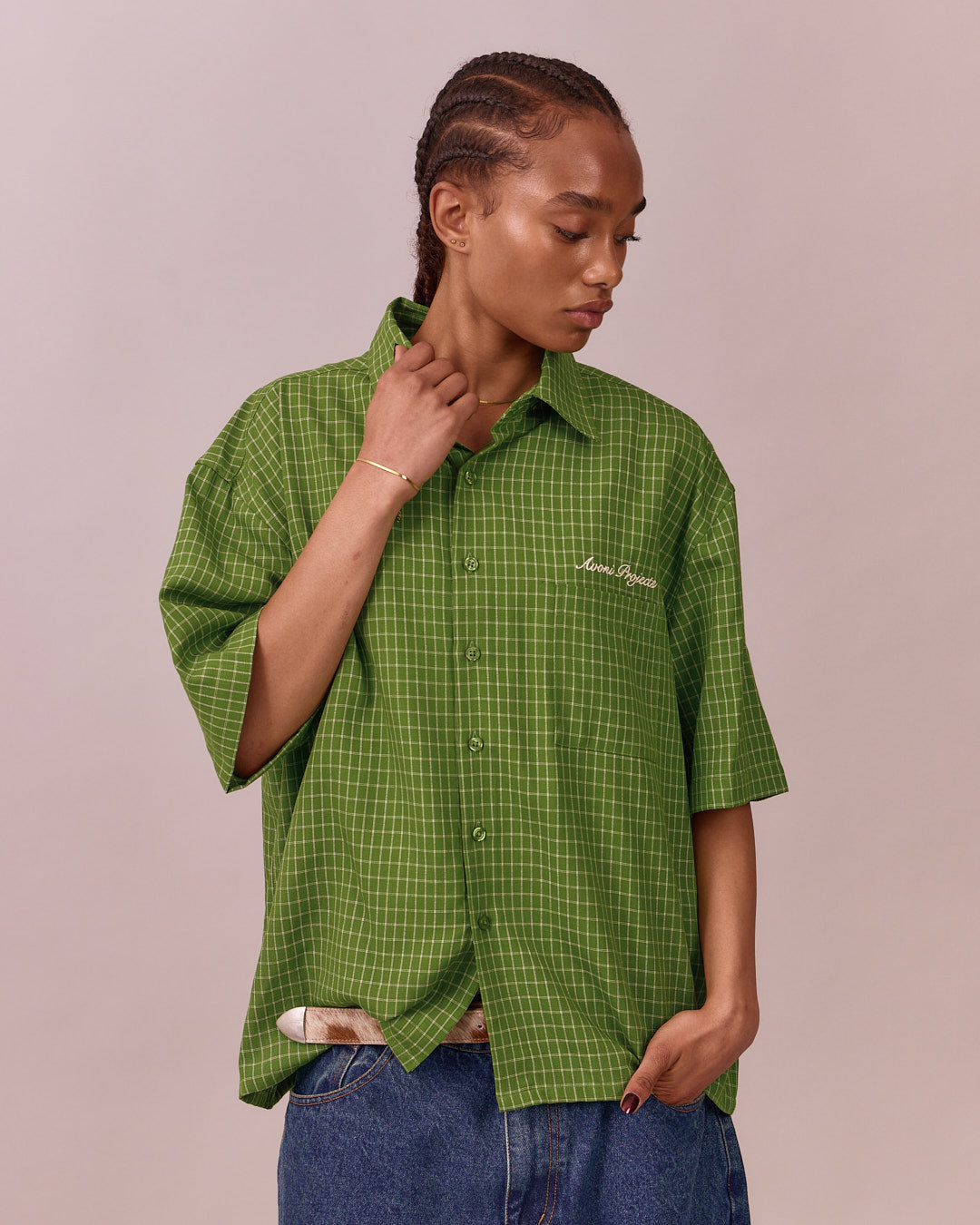 SS Checkered Shirt - Emerald Green