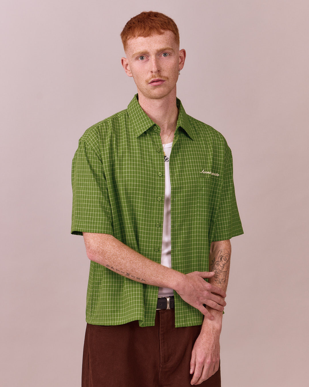 SS Checkered Shirt - Emerald Green