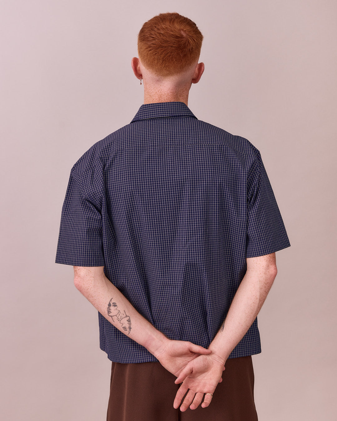 SS Checkered Shirt - Navy/White