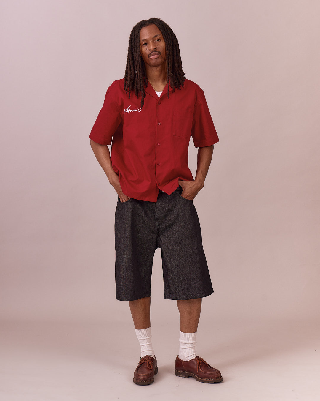 Baggy Slub Selvedge Jorts - Black