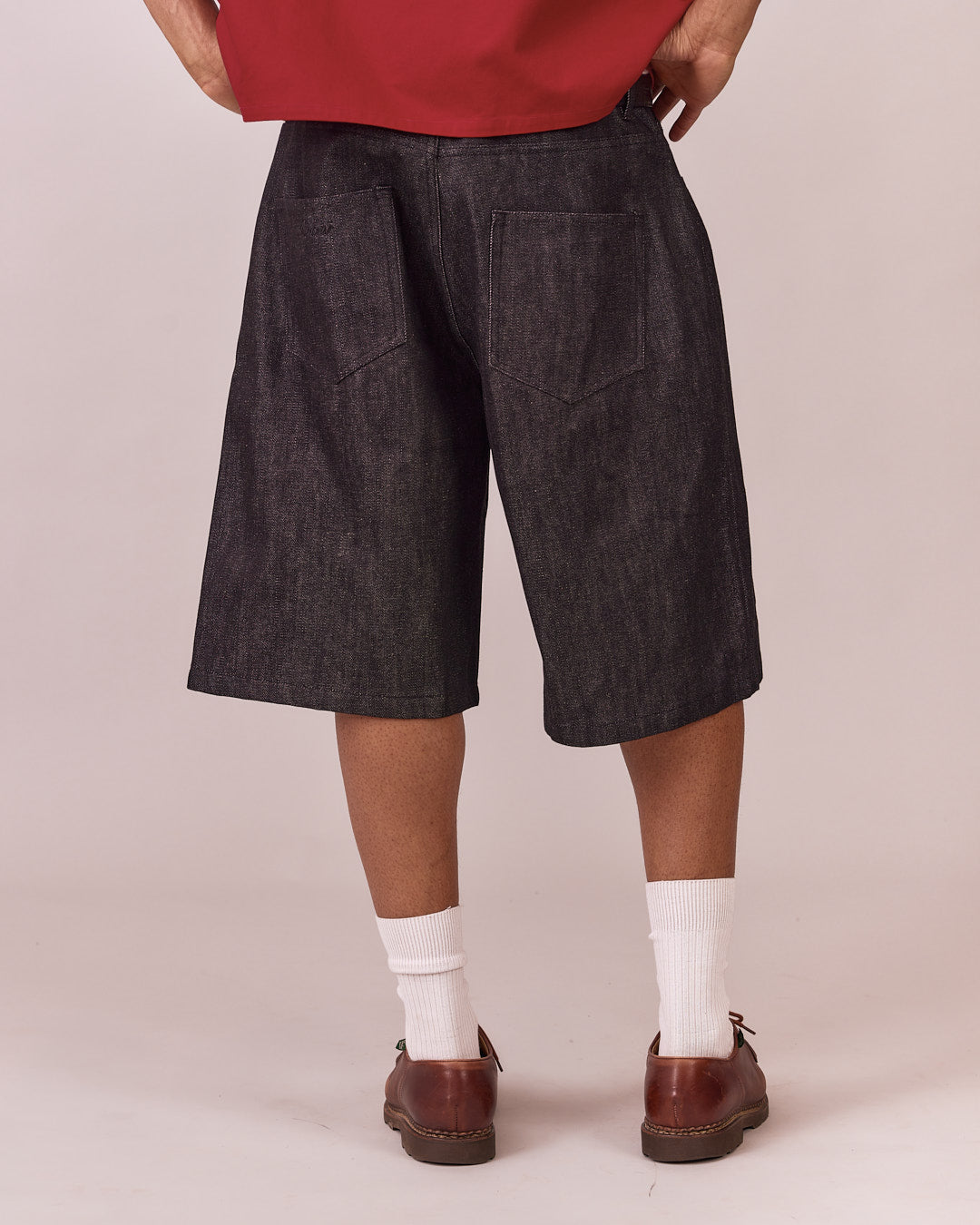 Baggy Slub Selvedge Jorts - Black