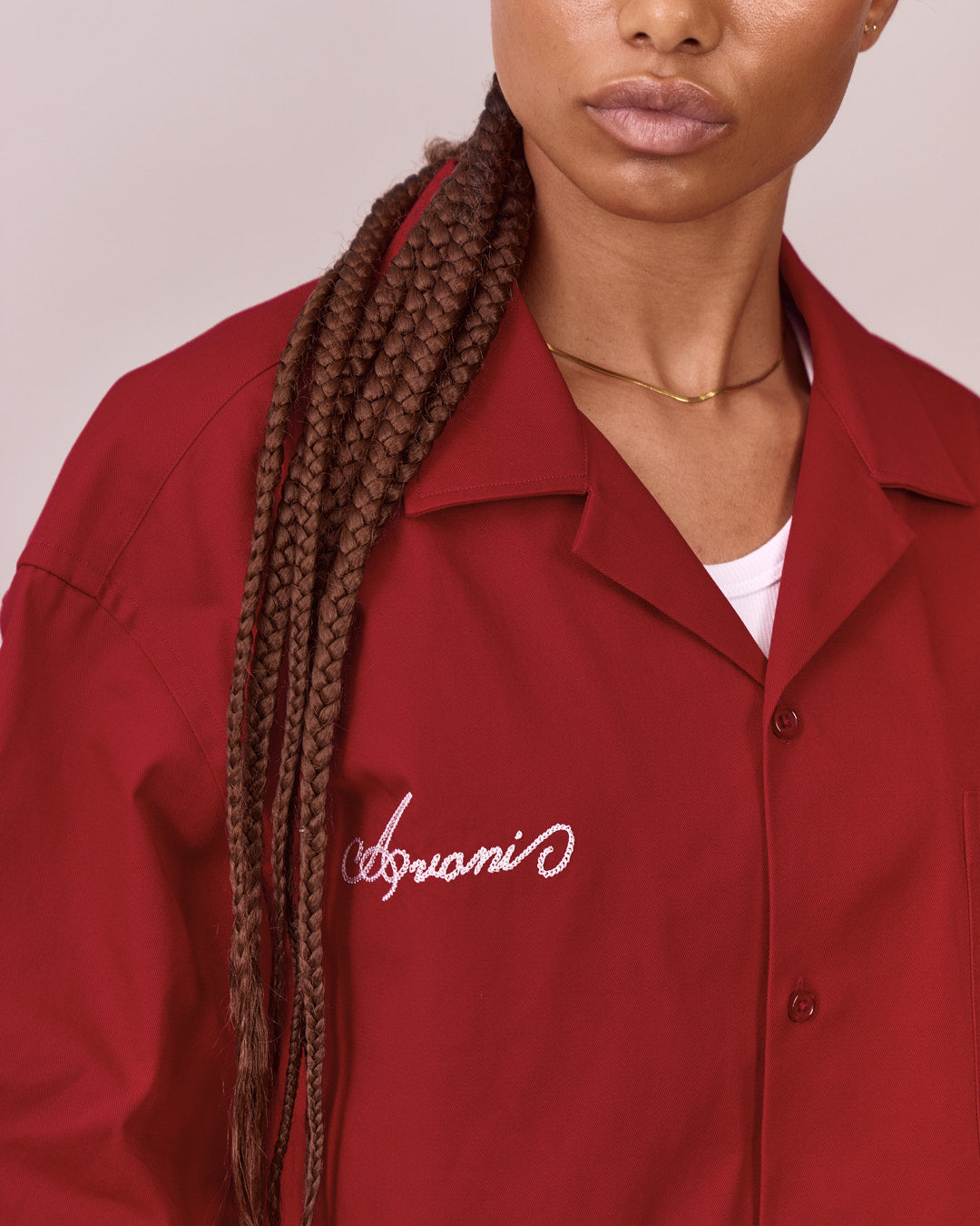 SS Canvas Cafe Shirt - Red