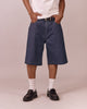 Baggy Canvas Jorts - Blue Croc