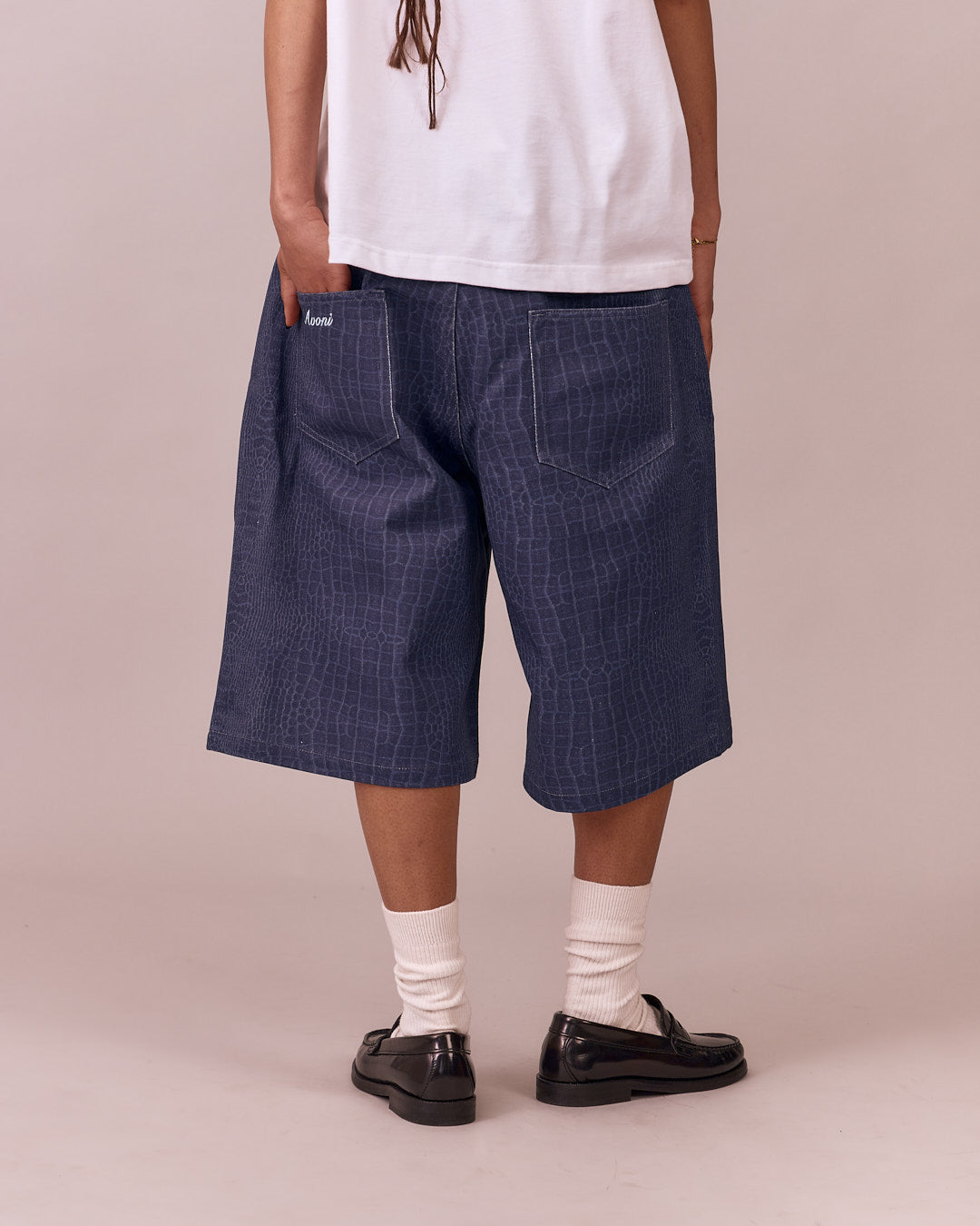 Baggy Canvas Jorts - Blue Croc – Avoni Projects