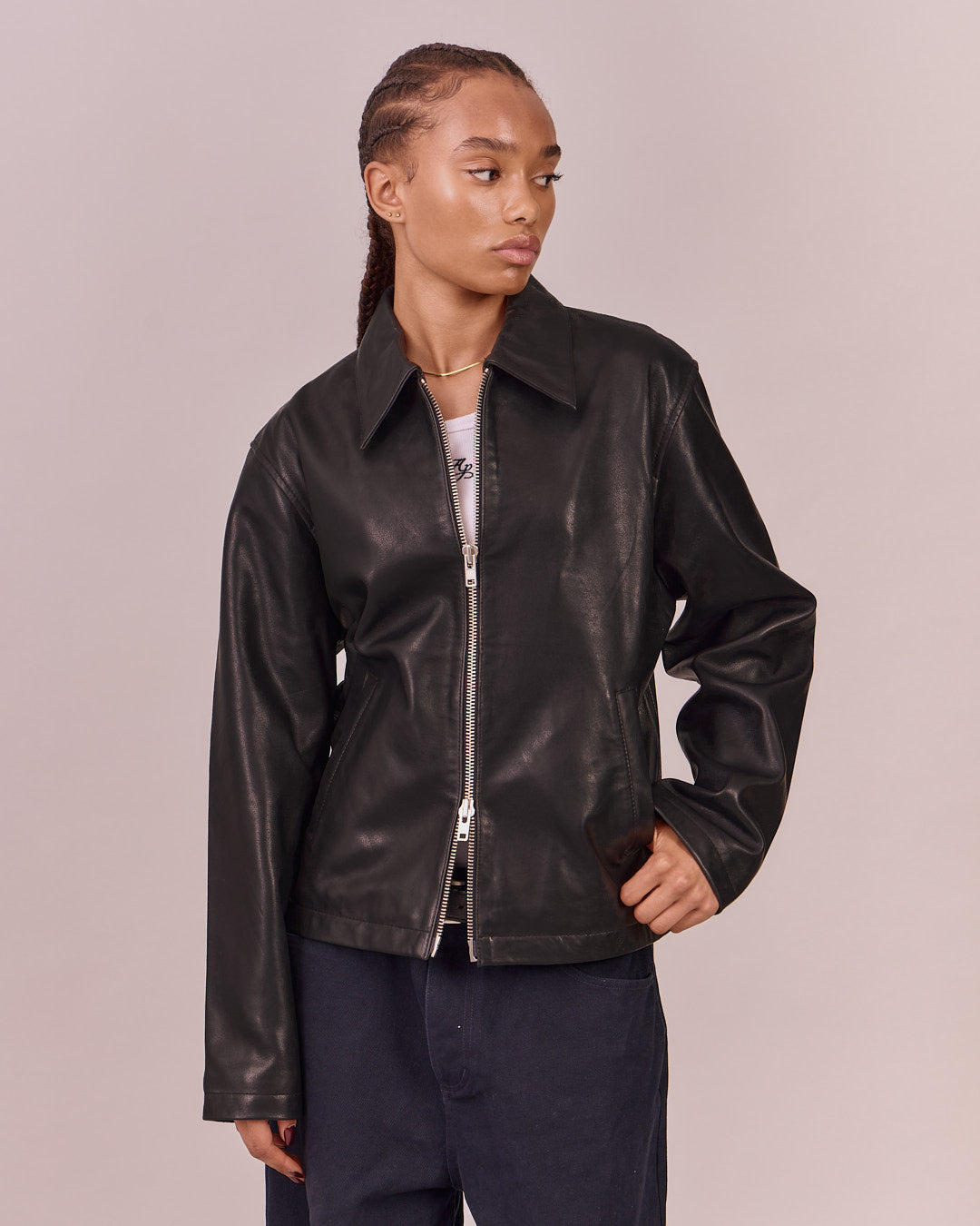 Soft Leather Jacket - Black