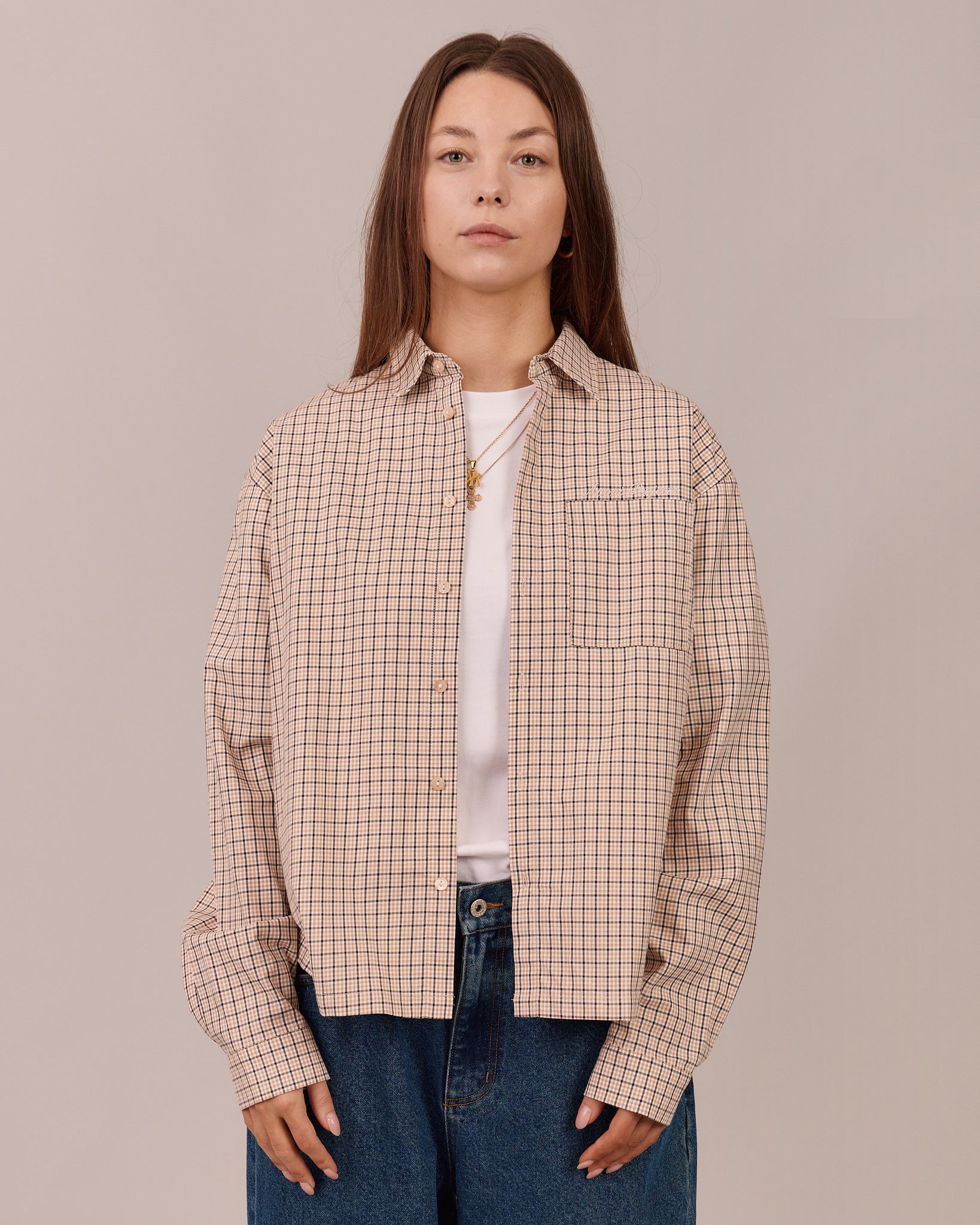 LS Checkered Shirt - Brown – Avoni Projects