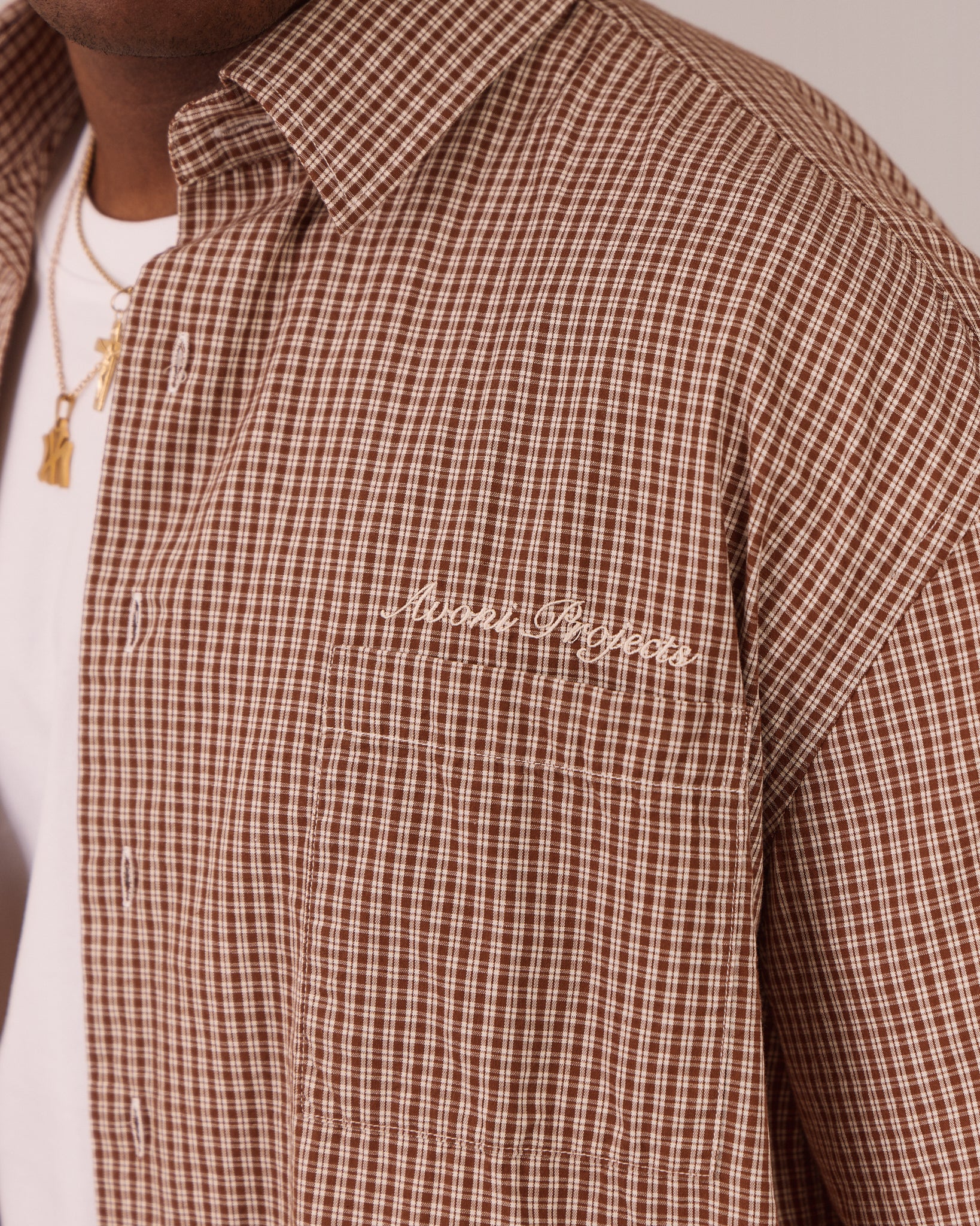 LS Checkered Shirt - Warm Brown