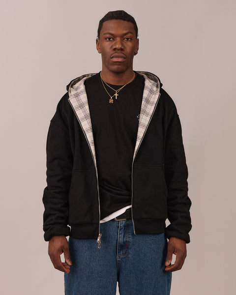 【未開封】Hoodie/Inspired by ポリゴンウェイヴ/Black Reversible Zip Hoodie - Black/Check – Avoni Projects
