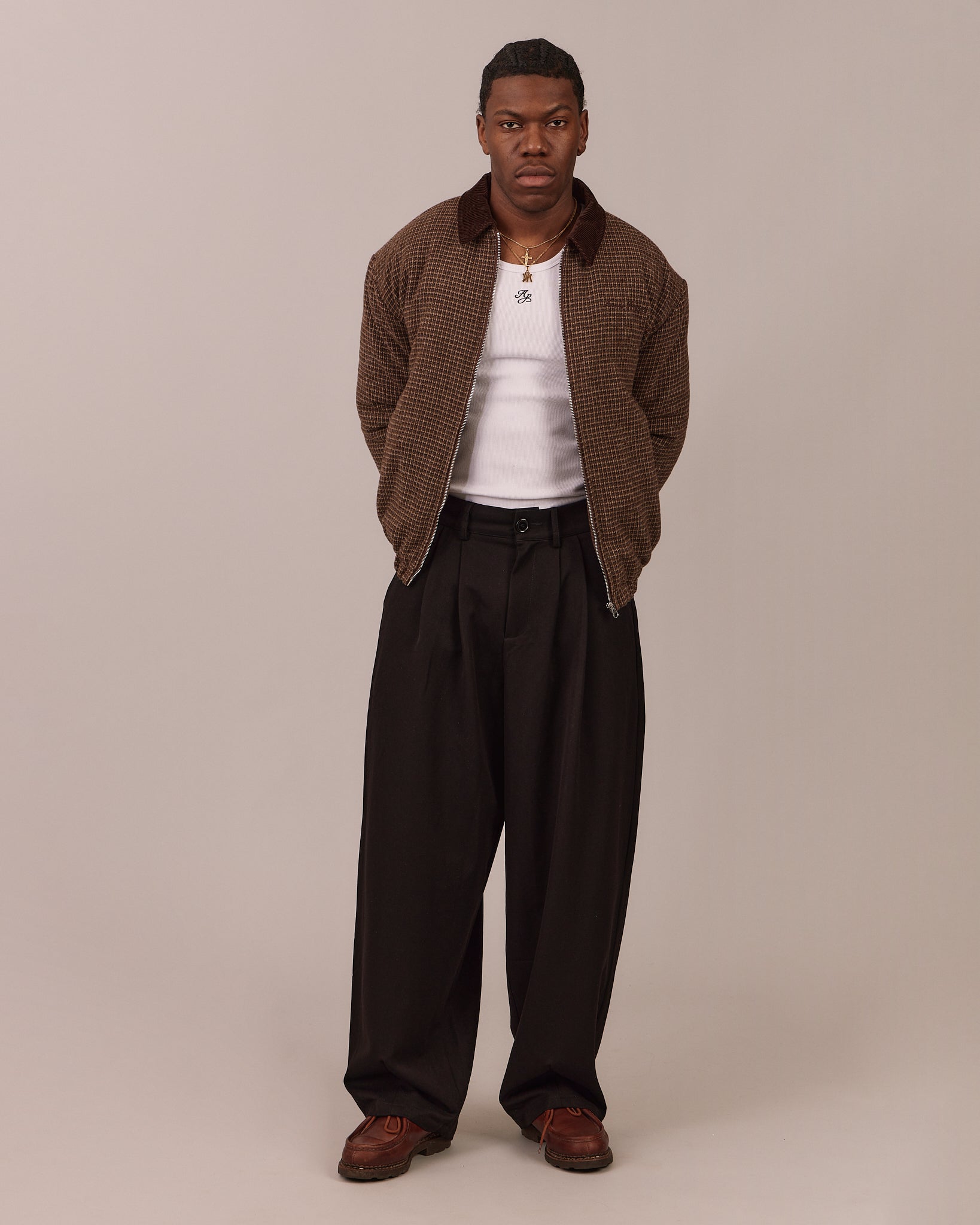 Wool Bomber Jacket  - Check