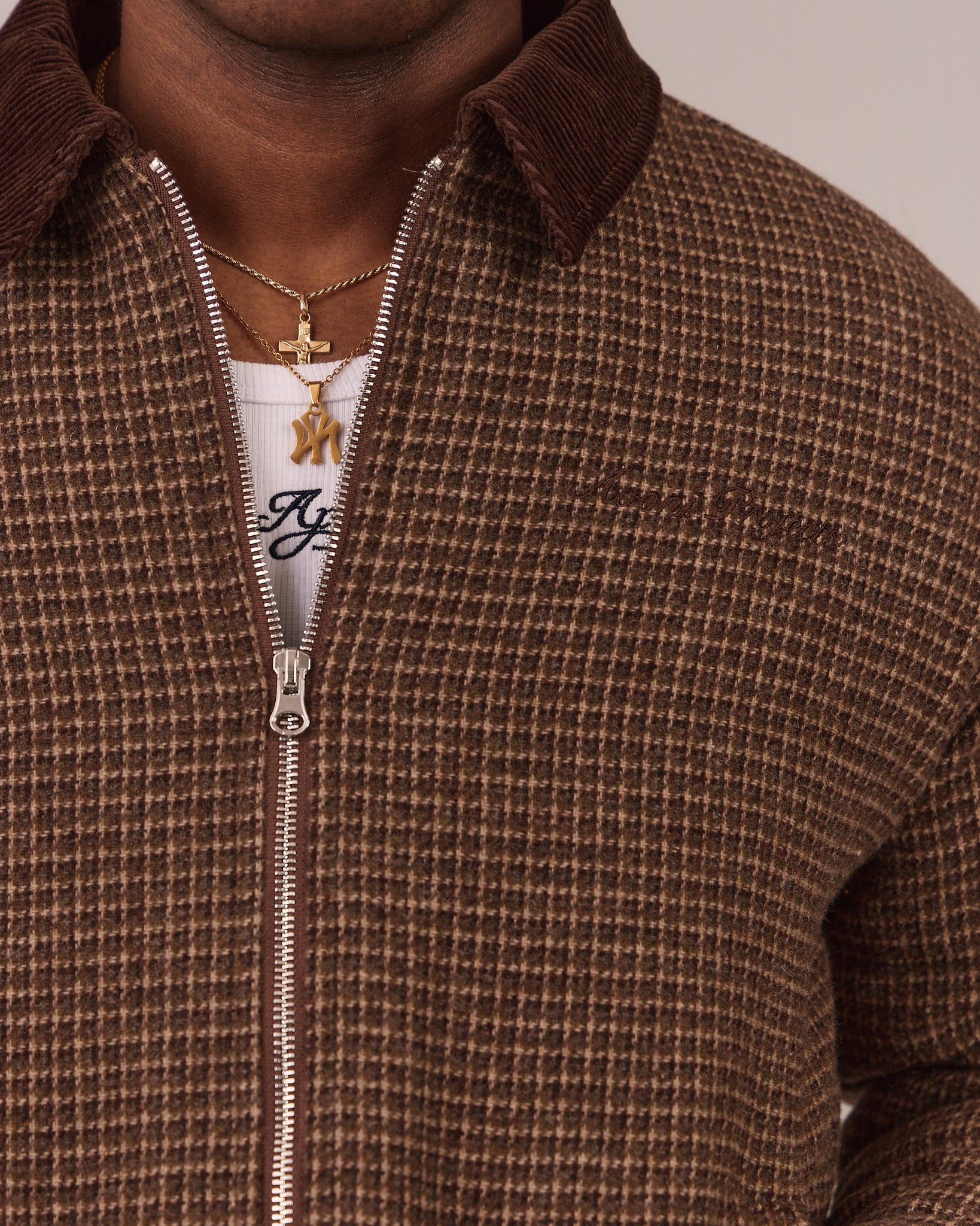 Wool Bomber Jacket  - Check