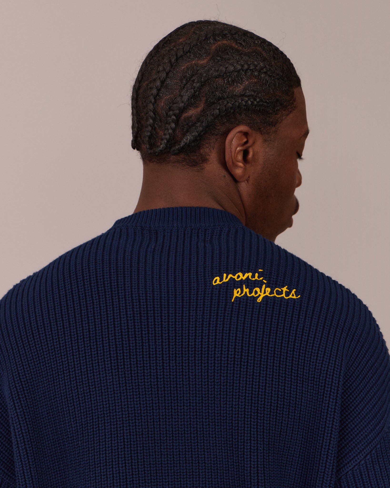 Fisherman O Neck Knit - Navy